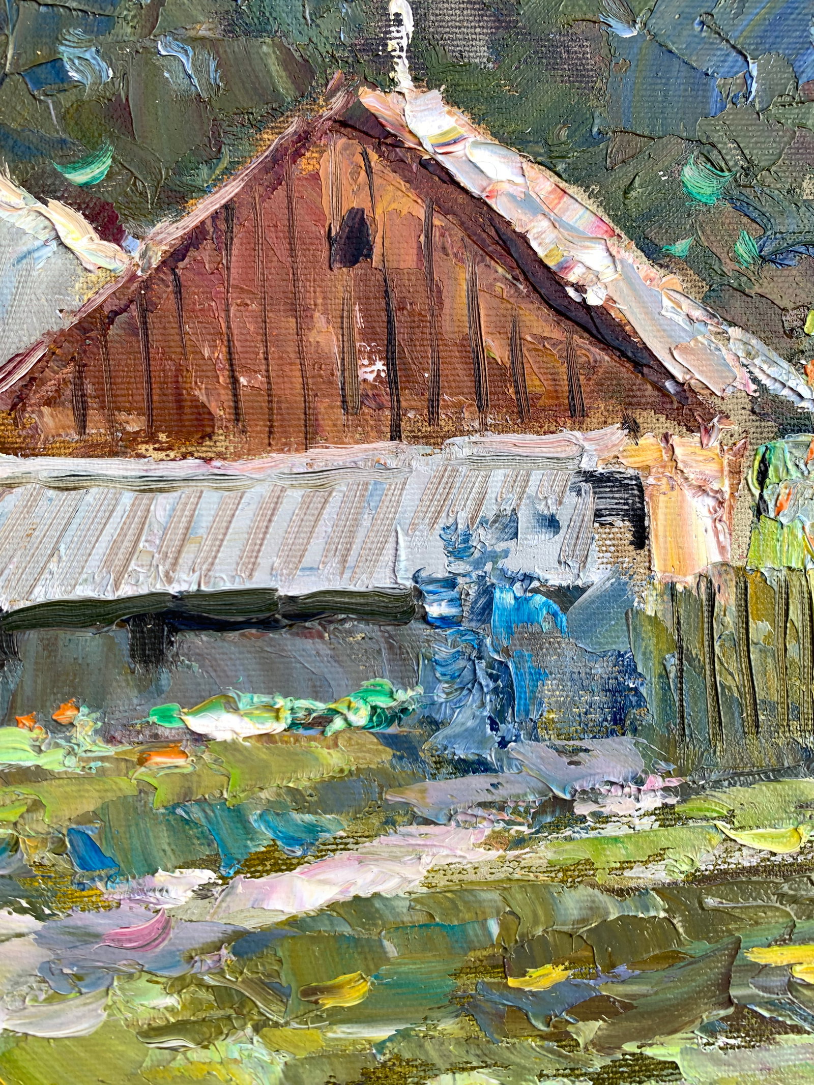 Oil painting Summer afternoon in the village Sergey Ivanovich Animov - 10