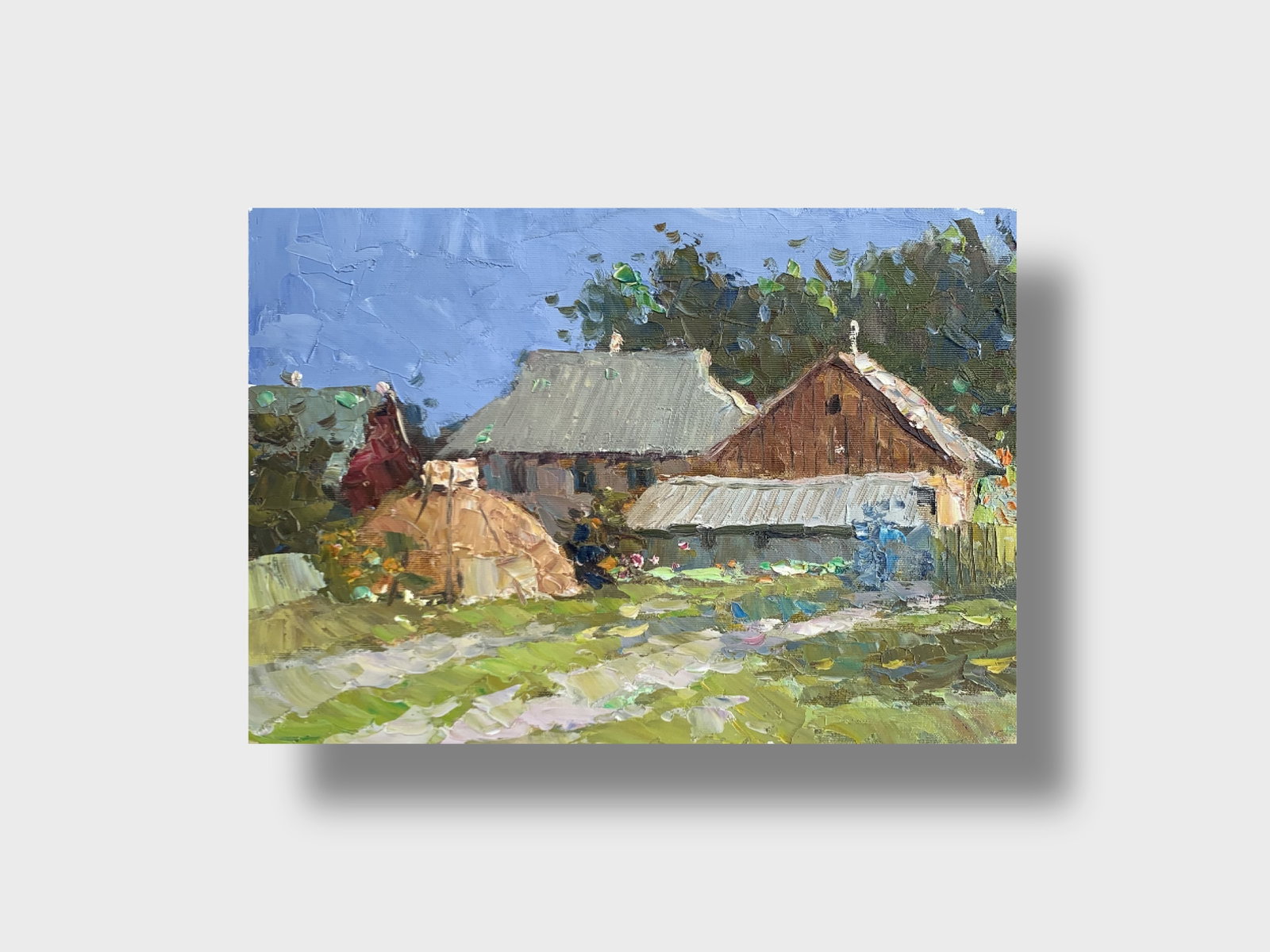 Oil painting Summer afternoon in the village Sergey Ivanovich Animov - 11