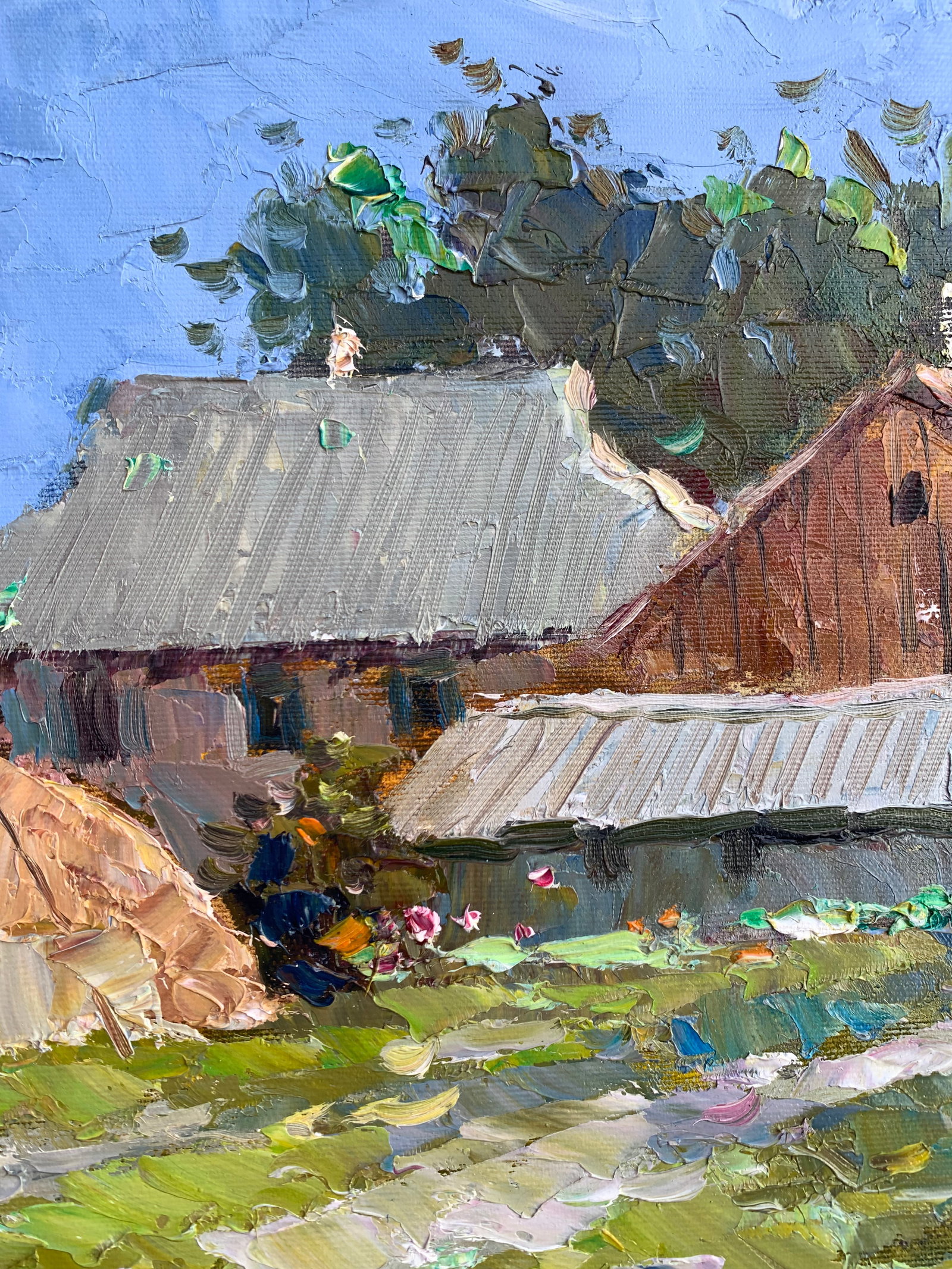 Oil painting Summer afternoon in the village Sergey Ivanovich Animov - 5