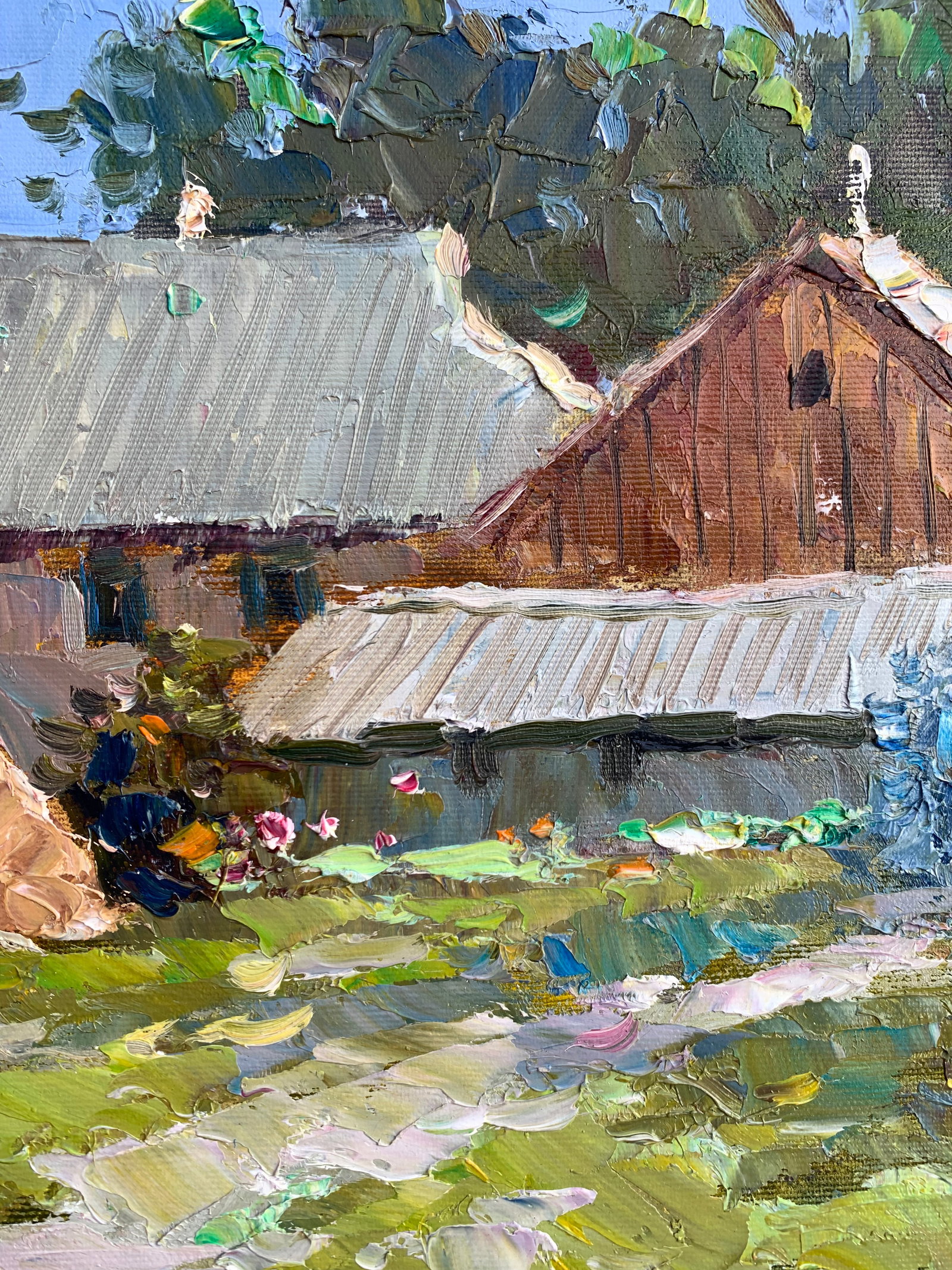Oil painting Summer afternoon in the village Sergey Ivanovich Animov - 6