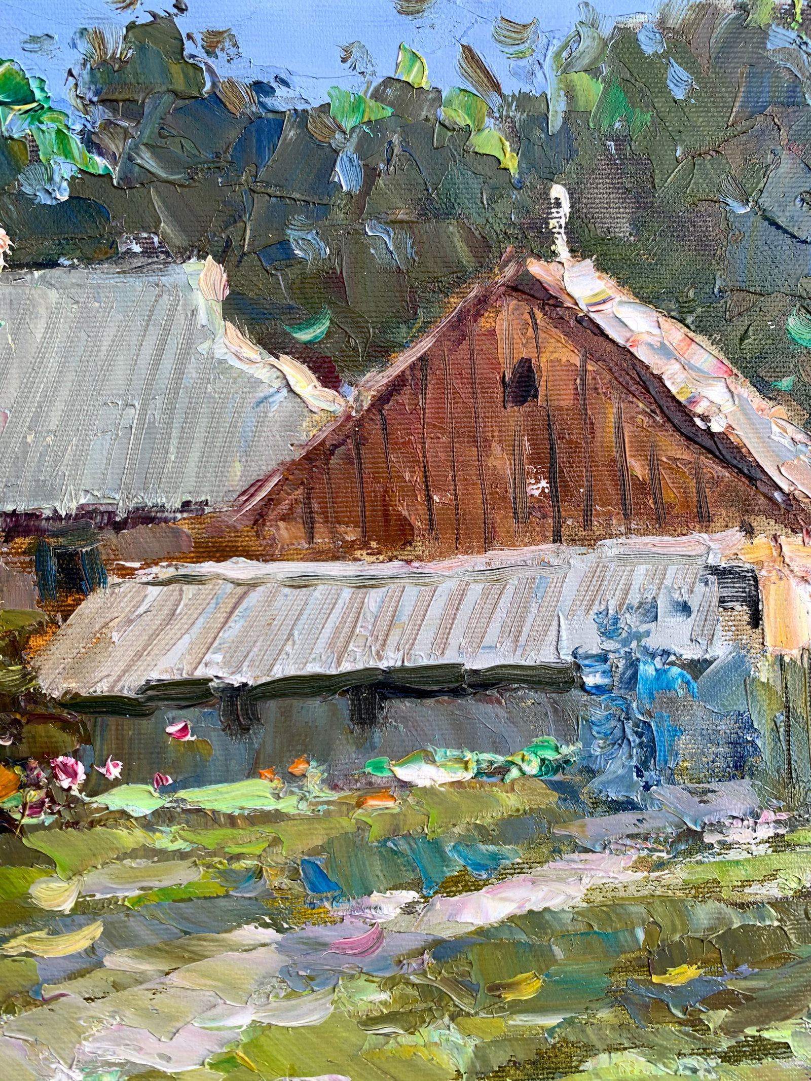 Oil painting Summer afternoon in the village Sergey Ivanovich Animov - 7