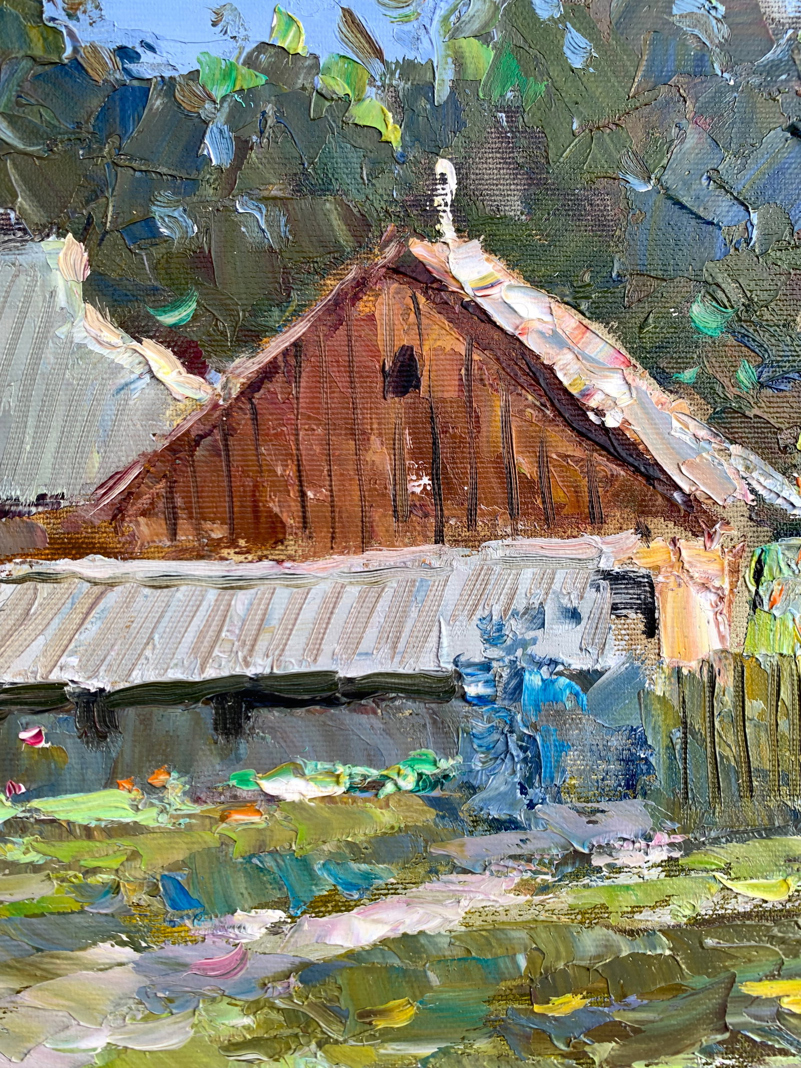 Oil painting Summer afternoon in the village Sergey Ivanovich Animov - 8