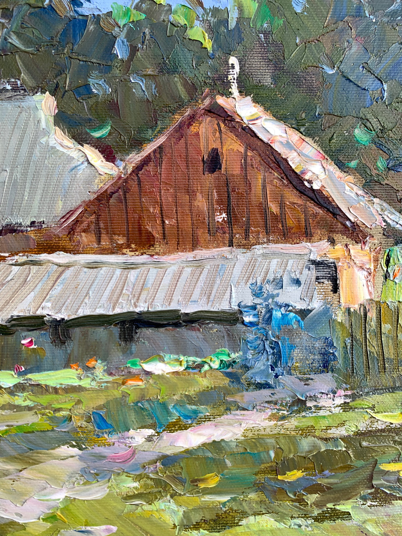 Oil painting Summer afternoon in the village Sergey Ivanovich Animov - 9