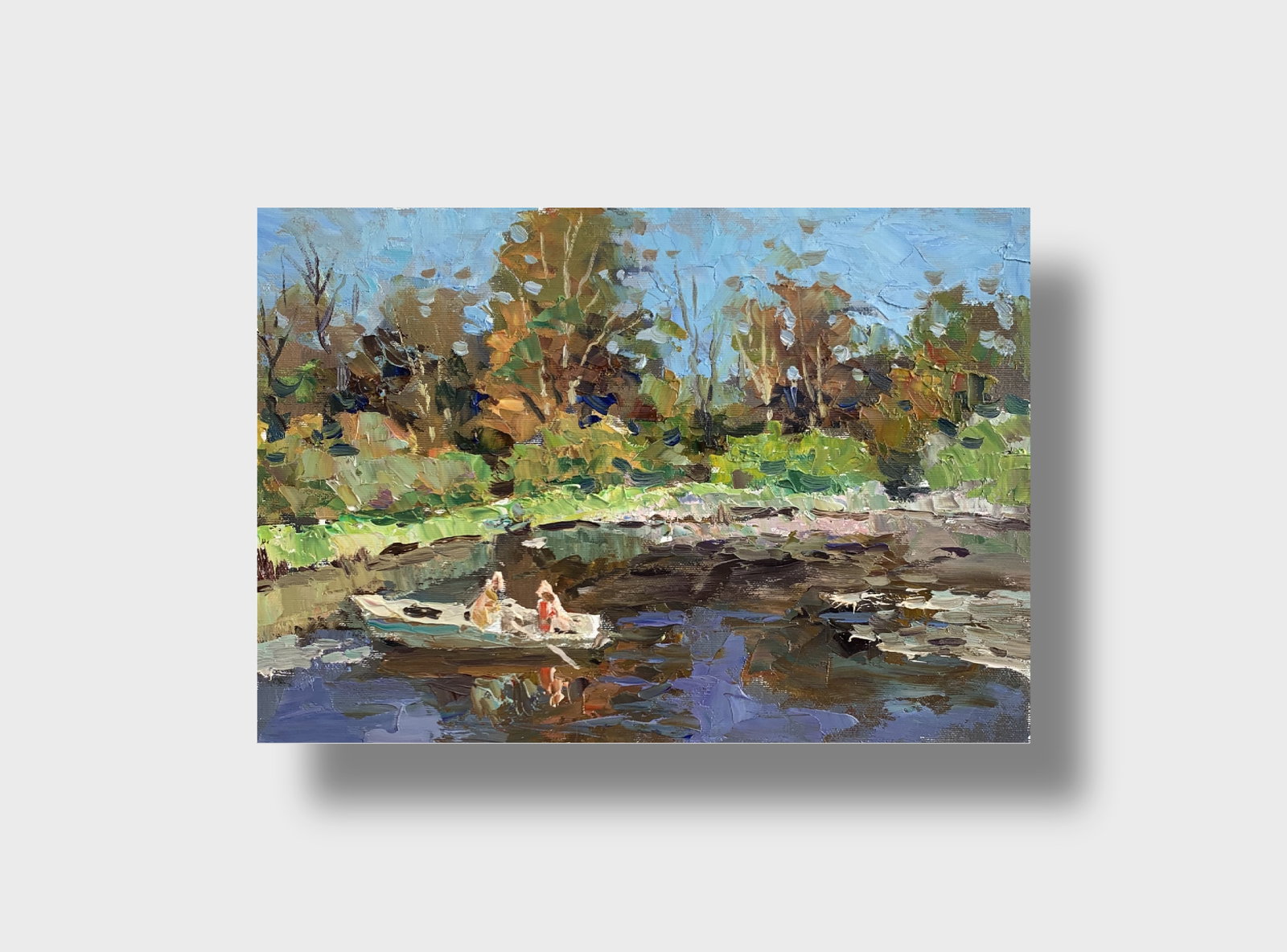 Oil painting Walk along the river Sergey Ivanovich Animov - 11