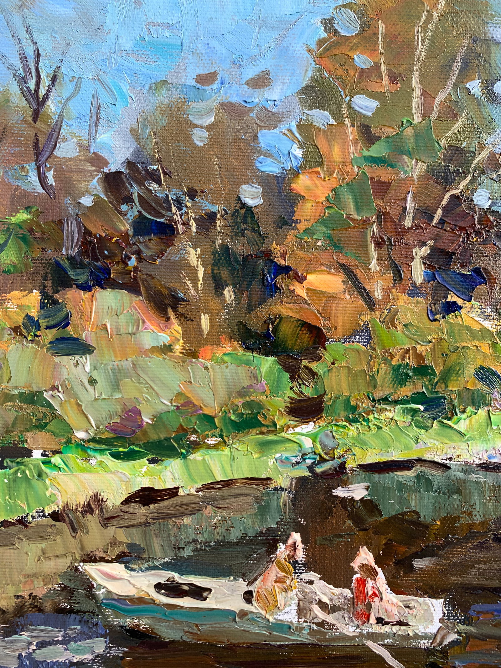 Oil painting Walk along the river Sergey Ivanovich Animov - 3