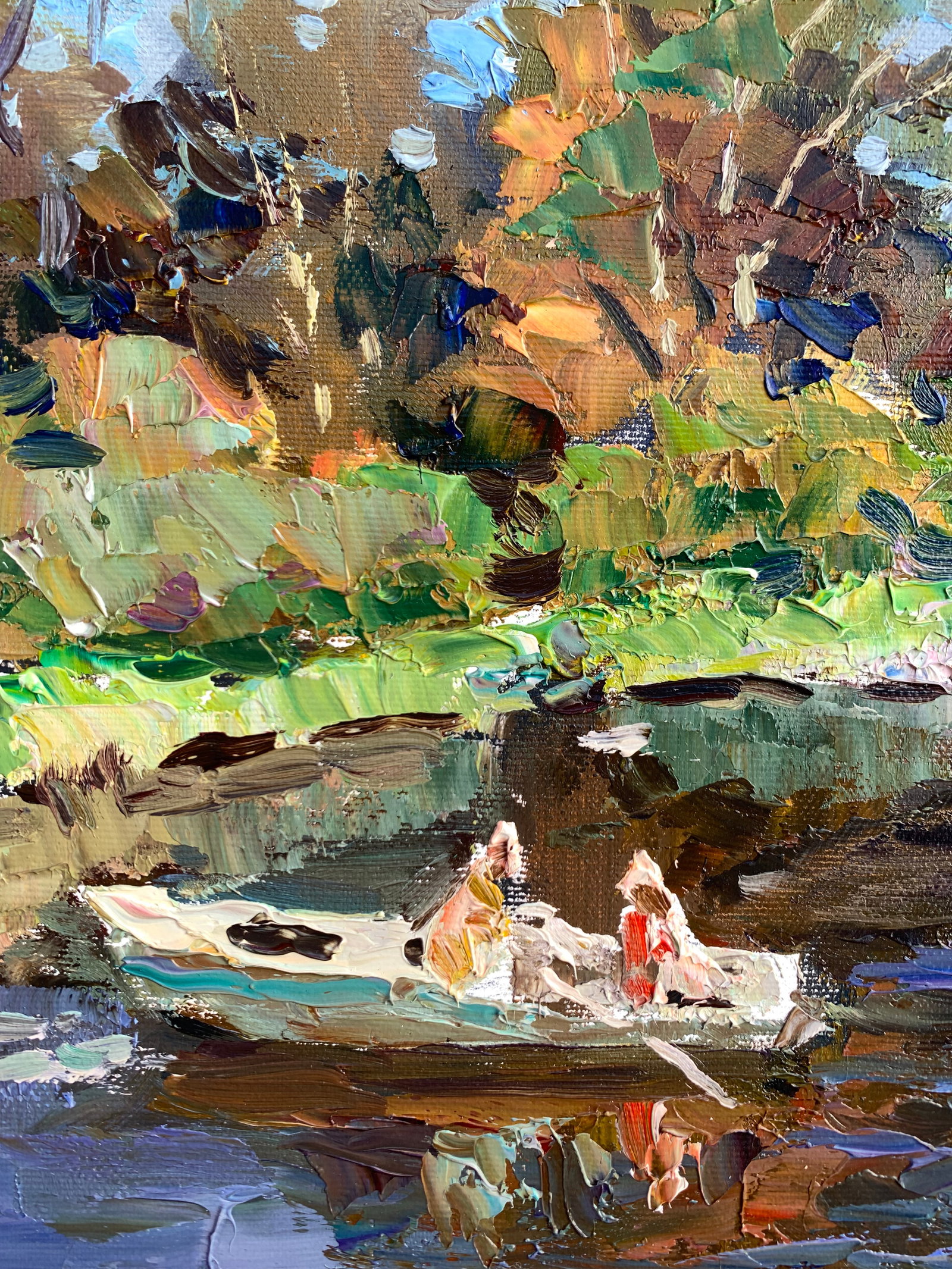 Oil painting Walk along the river Sergey Ivanovich Animov - 4