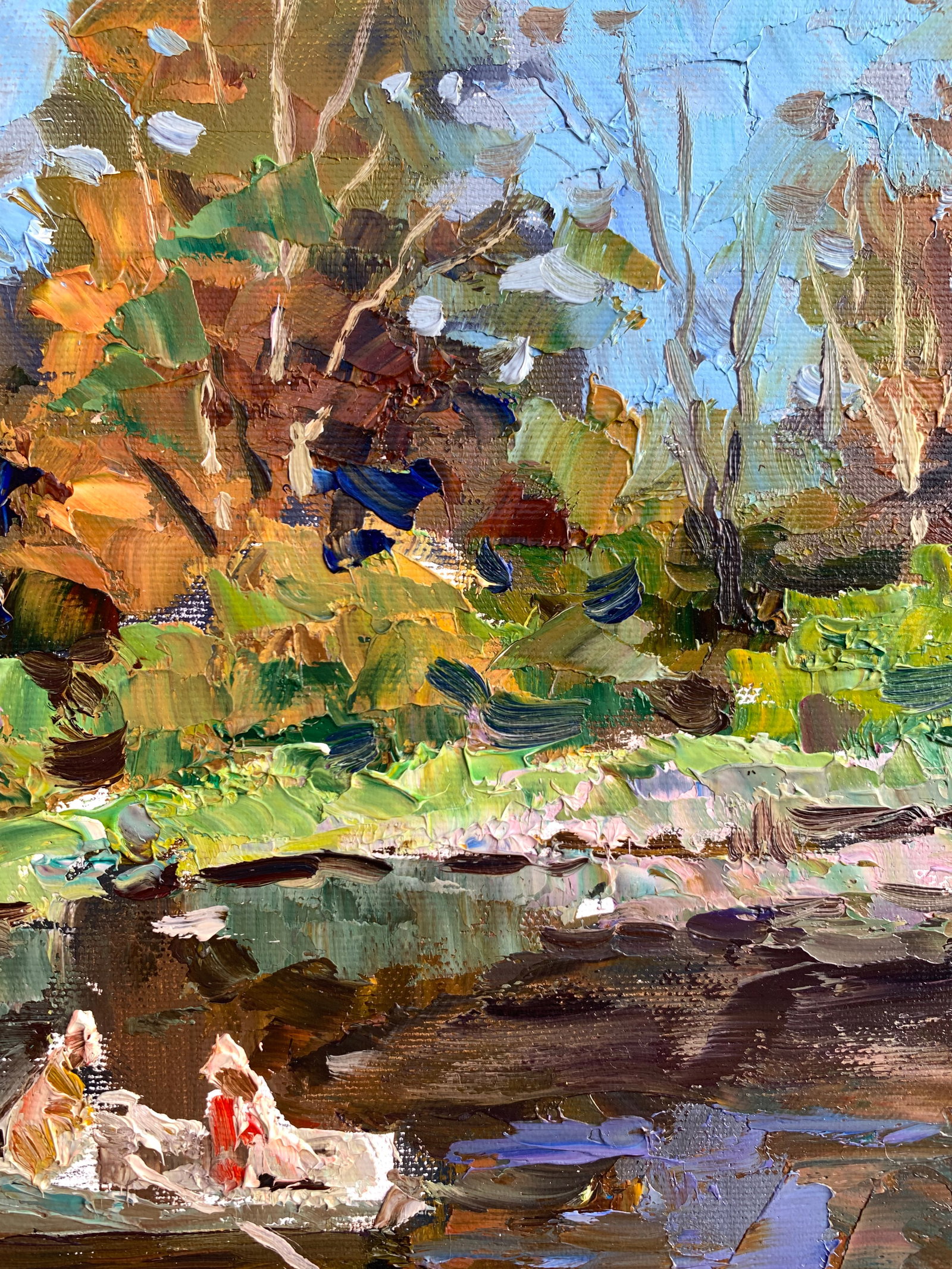 Oil painting Walk along the river Sergey Ivanovich Animov - 5