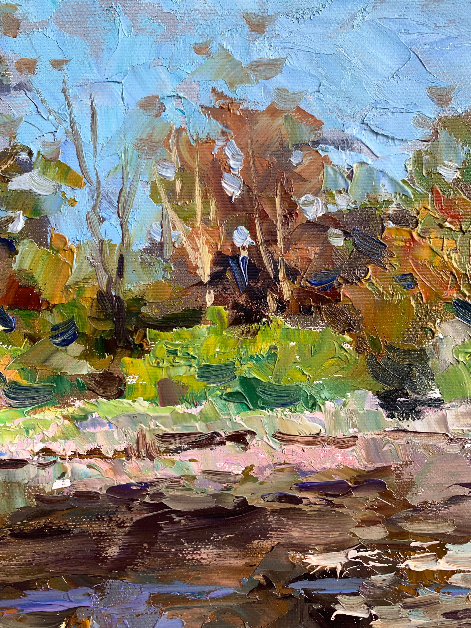 Oil painting Walk along the river Sergey Ivanovich Animov - 7