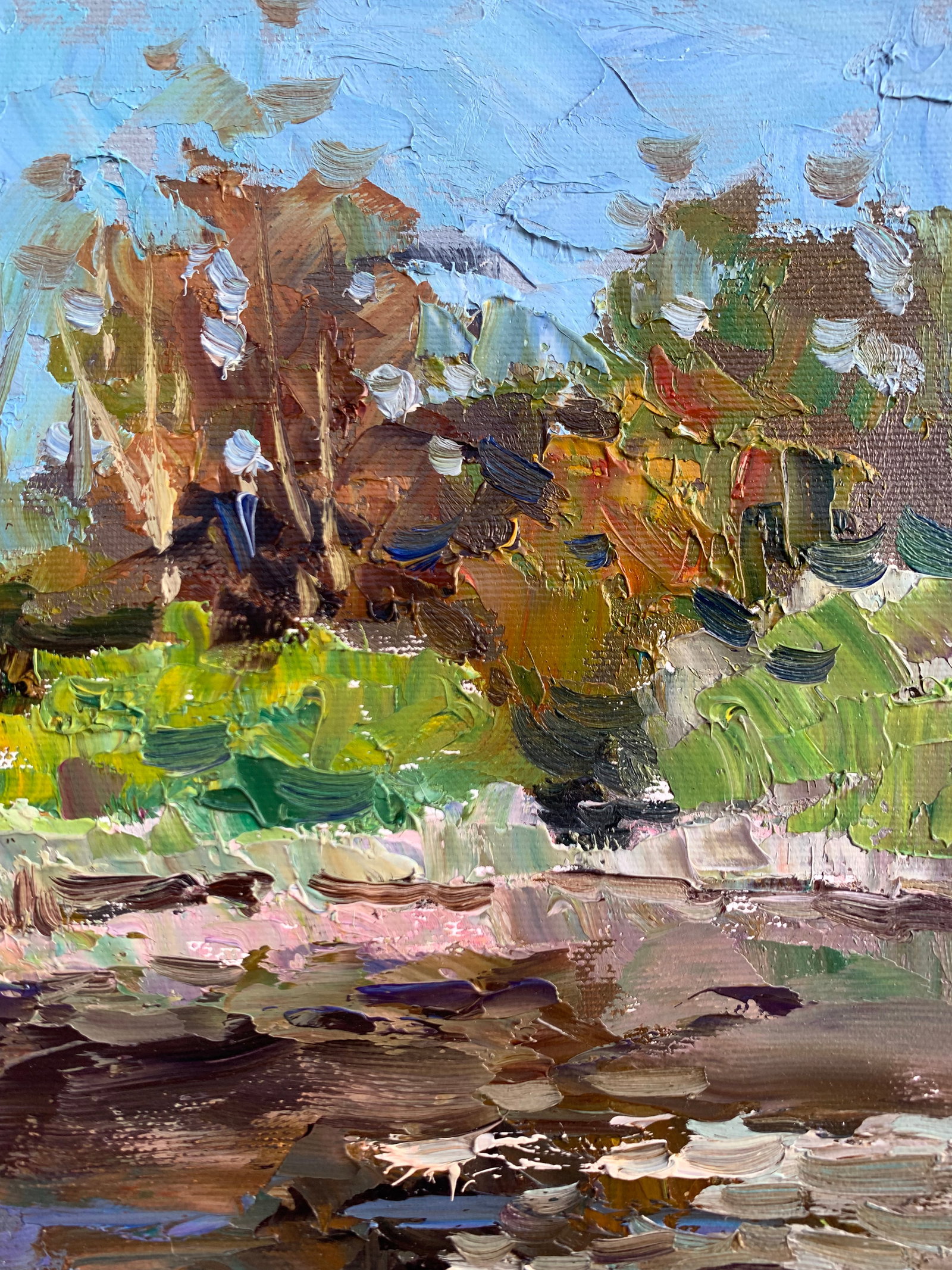 Oil painting Walk along the river Sergey Ivanovich Animov - 8