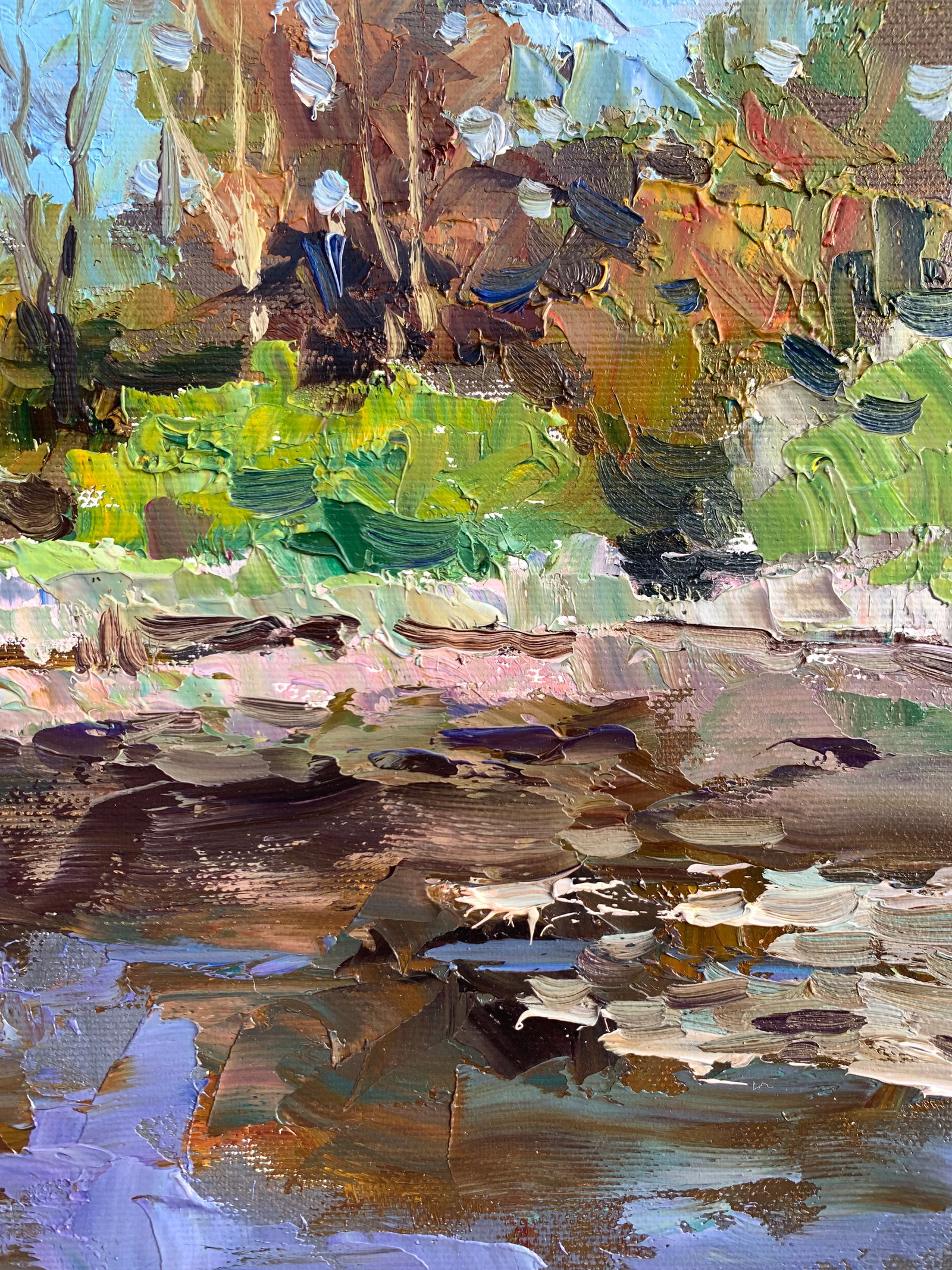 Oil painting Walk along the river Sergey Ivanovich Animov - 9