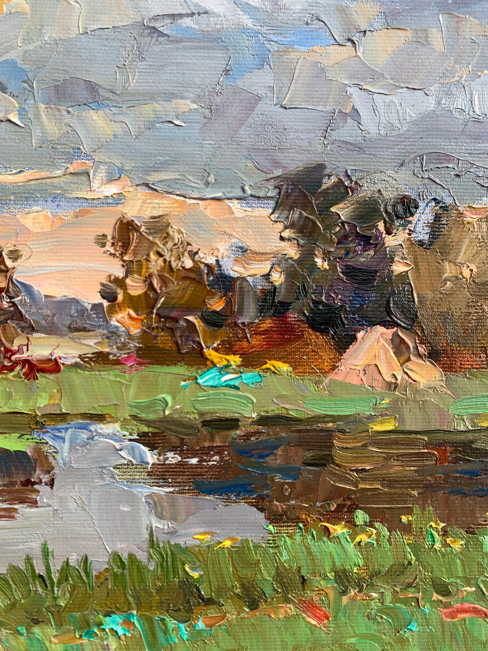 Oil painting Meadows near the pond Sergey Ivanovich Animov - 10
