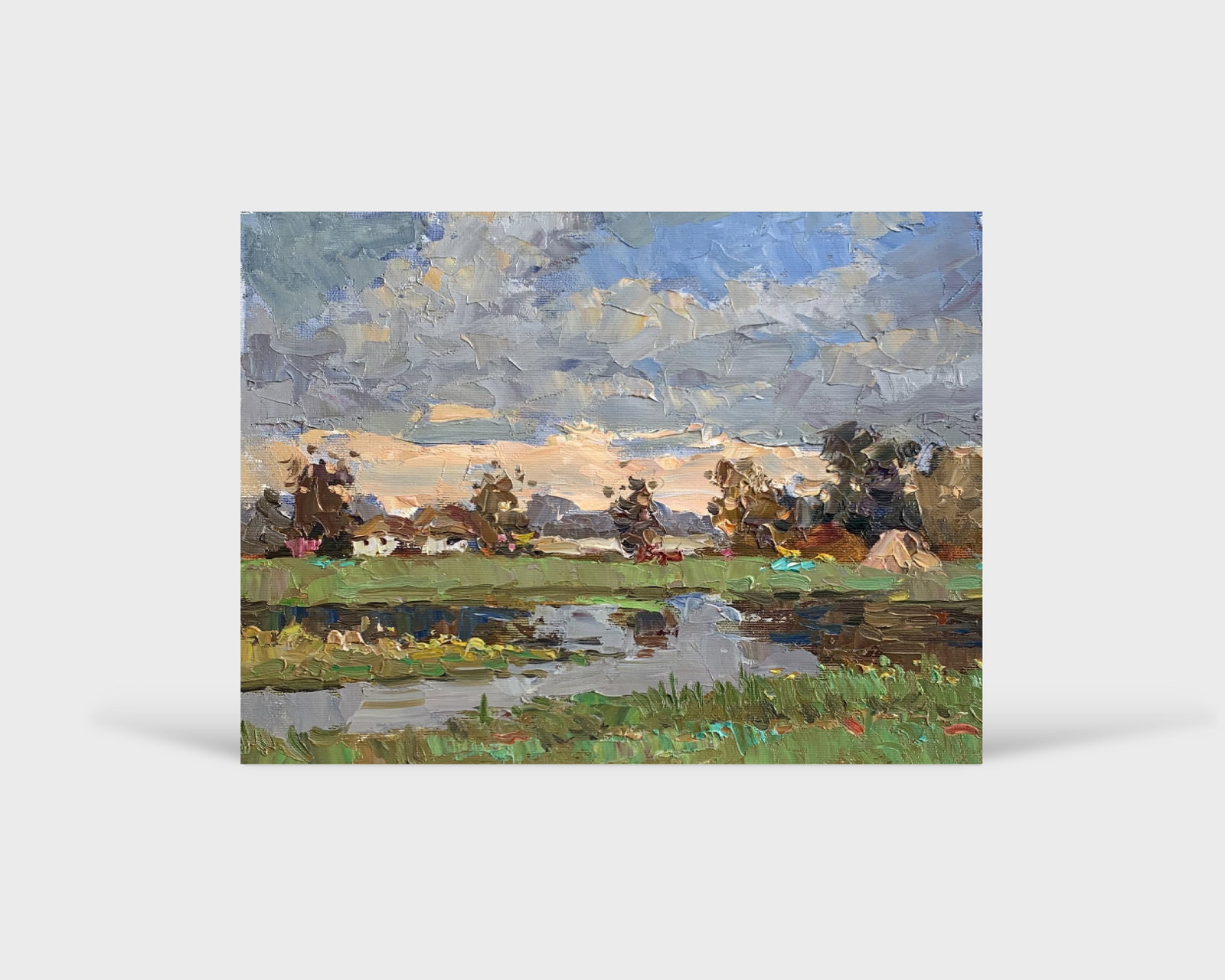 Oil painting Meadows near the pond Sergey Ivanovich Animov - 11