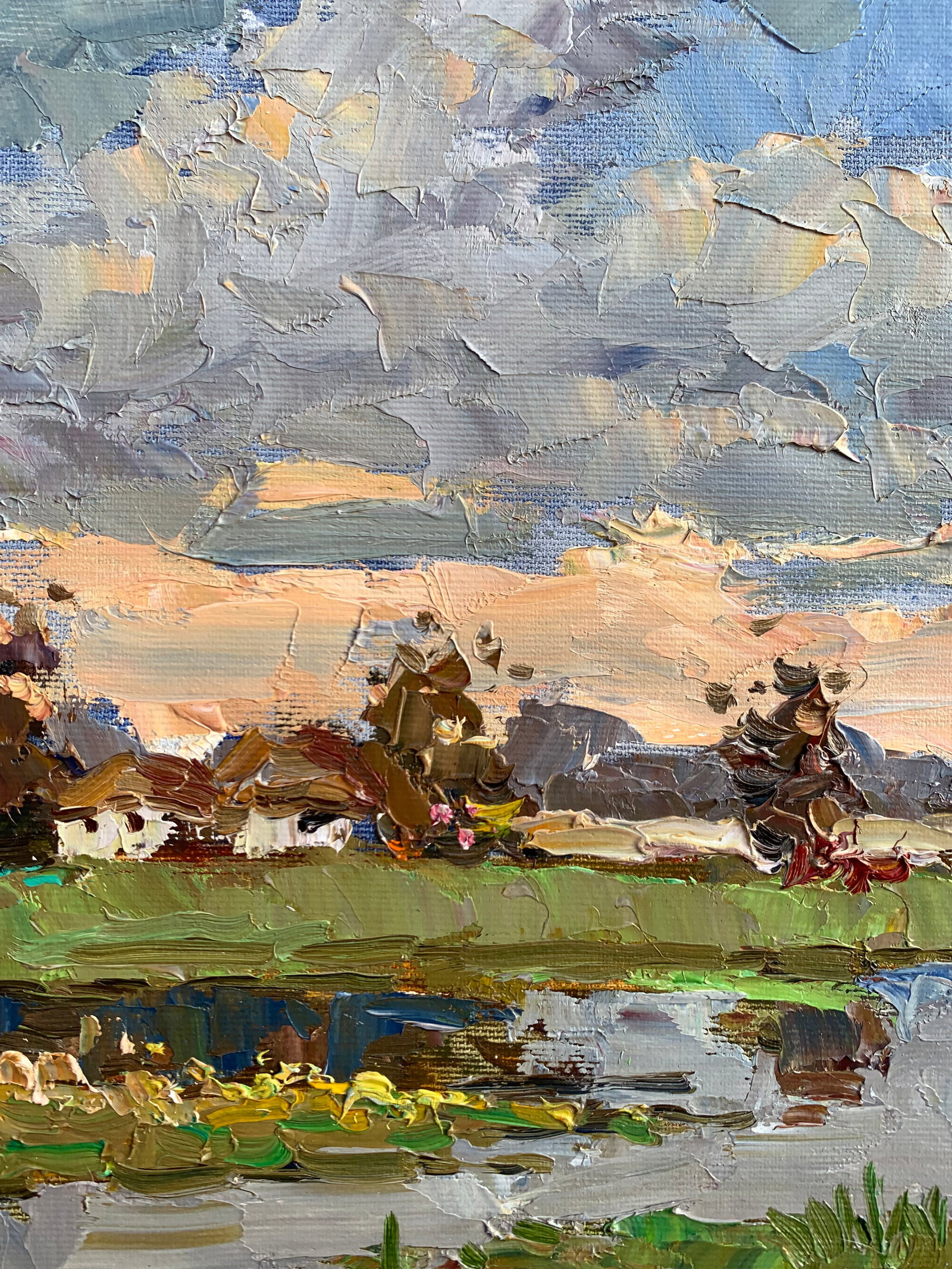 Oil painting Meadows near the pond Sergey Ivanovich Animov - 3