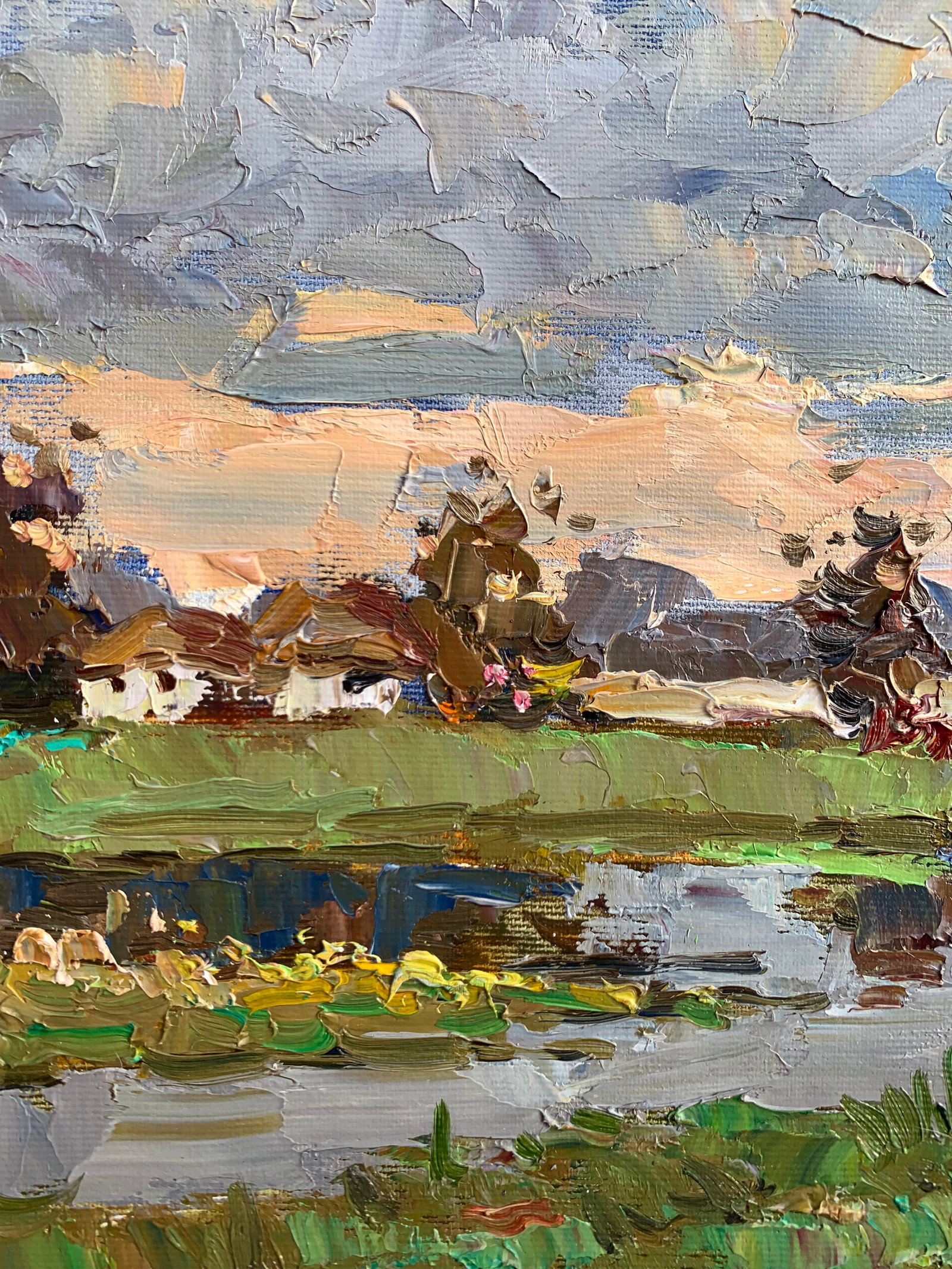 Oil painting Meadows near the pond Sergey Ivanovich Animov - 4