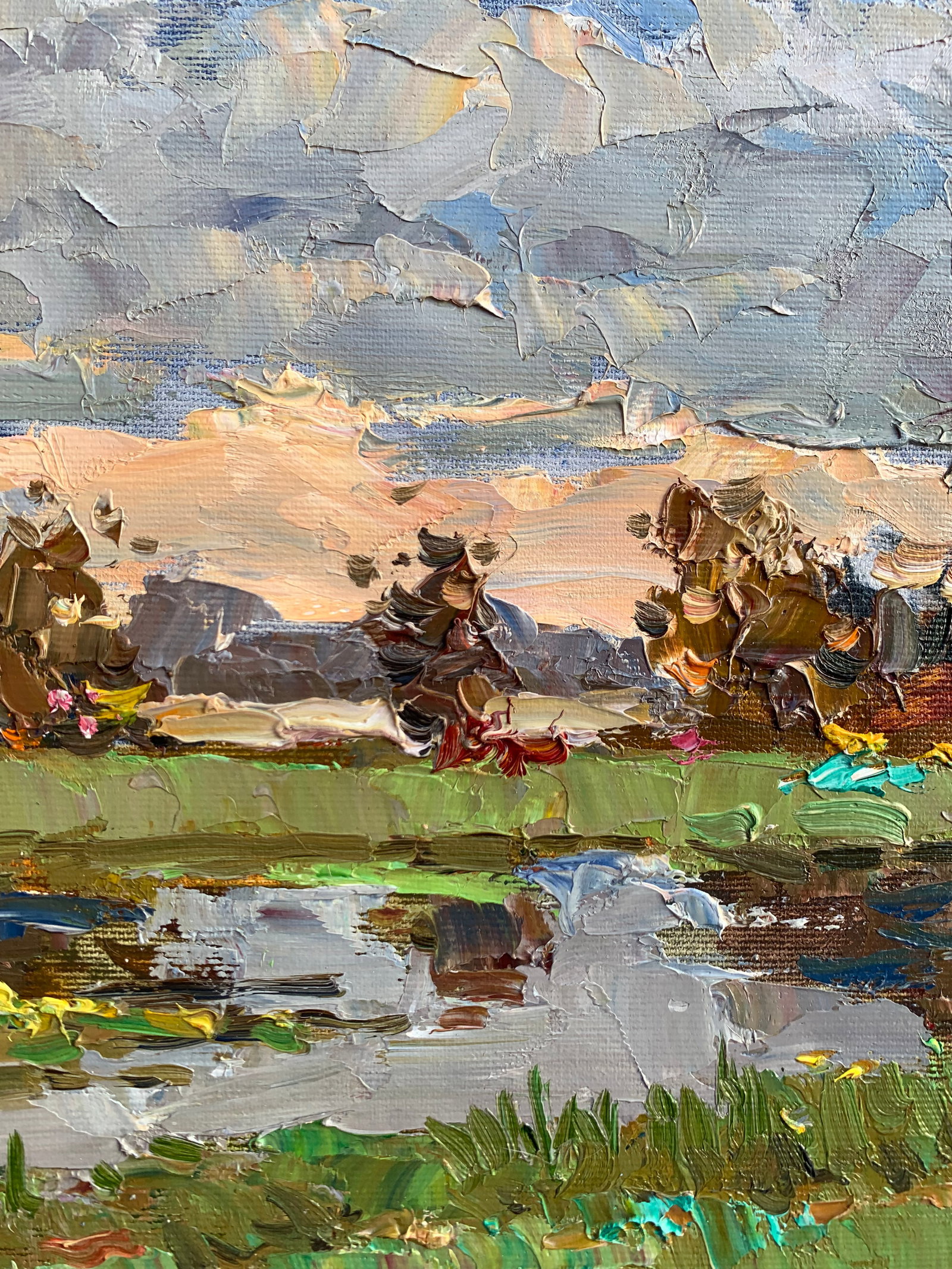 Oil painting Meadows near the pond Sergey Ivanovich Animov - 6