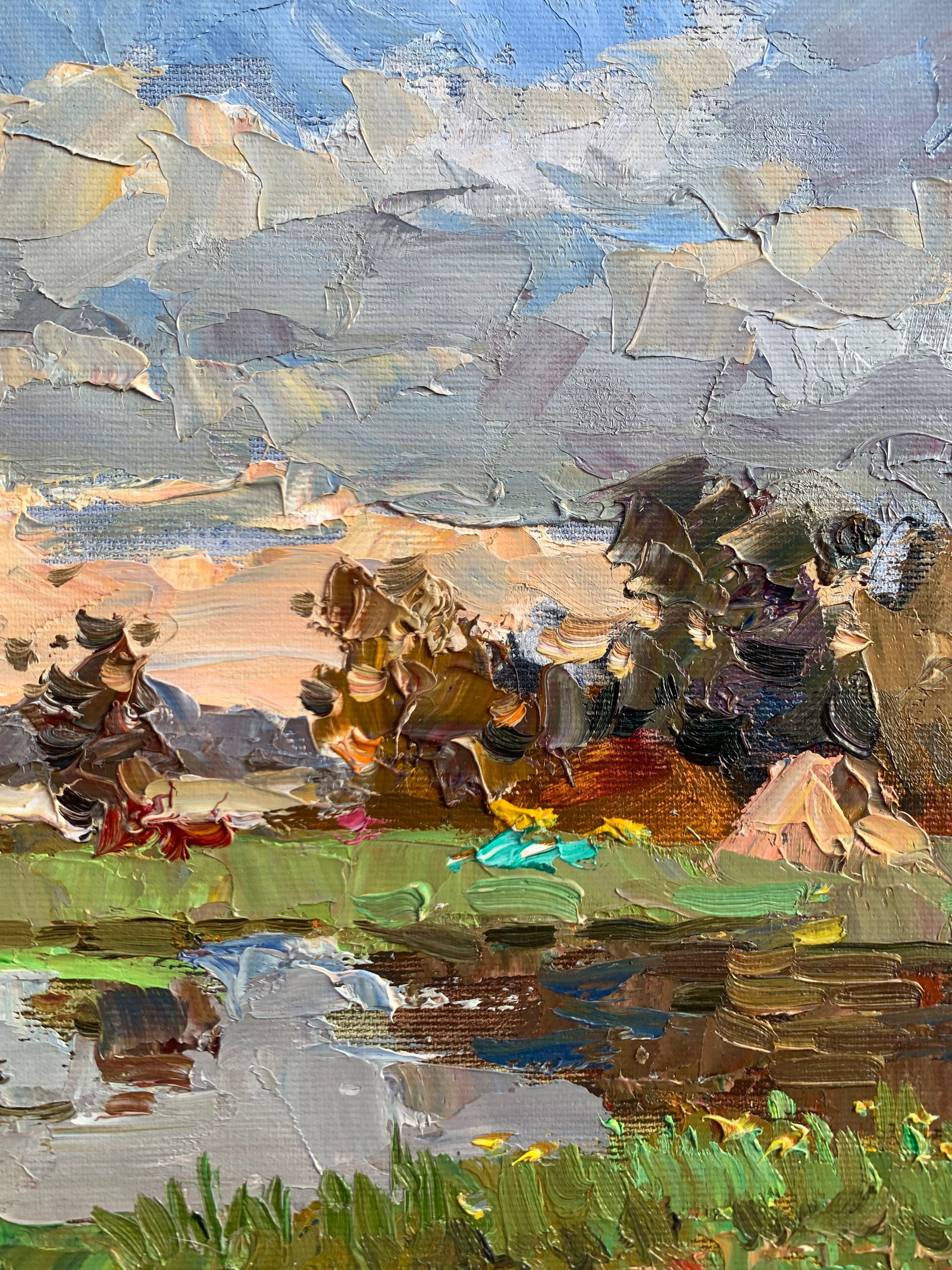 Oil painting Meadows near the pond Sergey Ivanovich Animov - 8