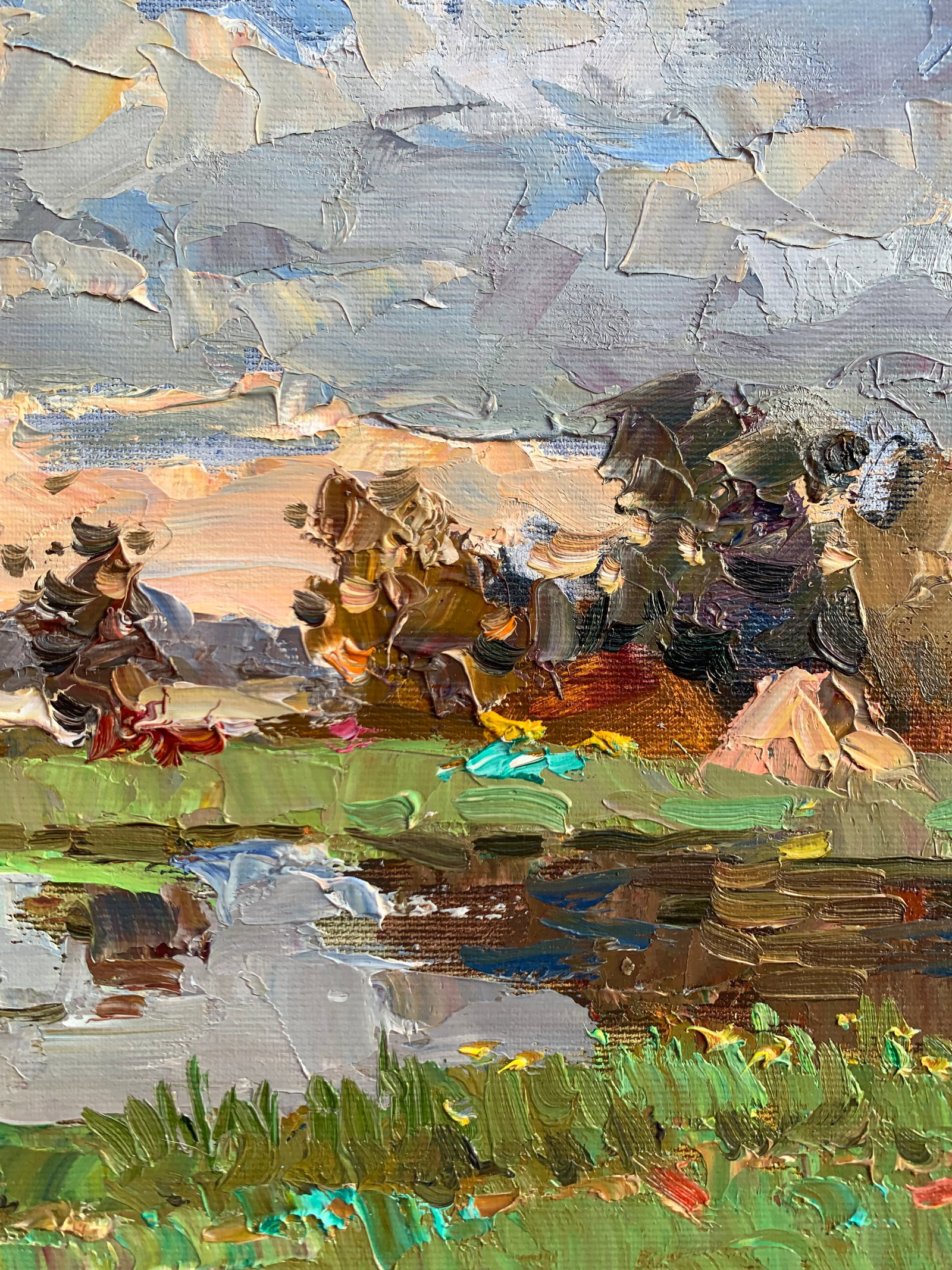Oil painting Meadows near the pond Sergey Ivanovich Animov - 9