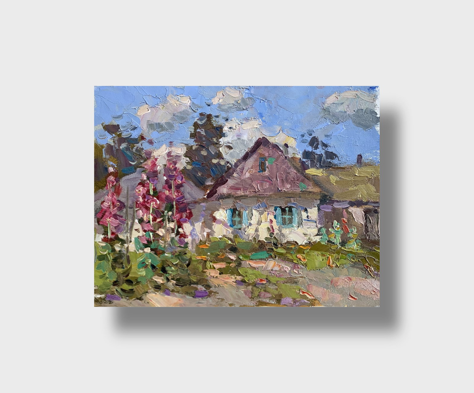 Oil painting It's summer outside Yard Sergey Ivanovich Animov - 11