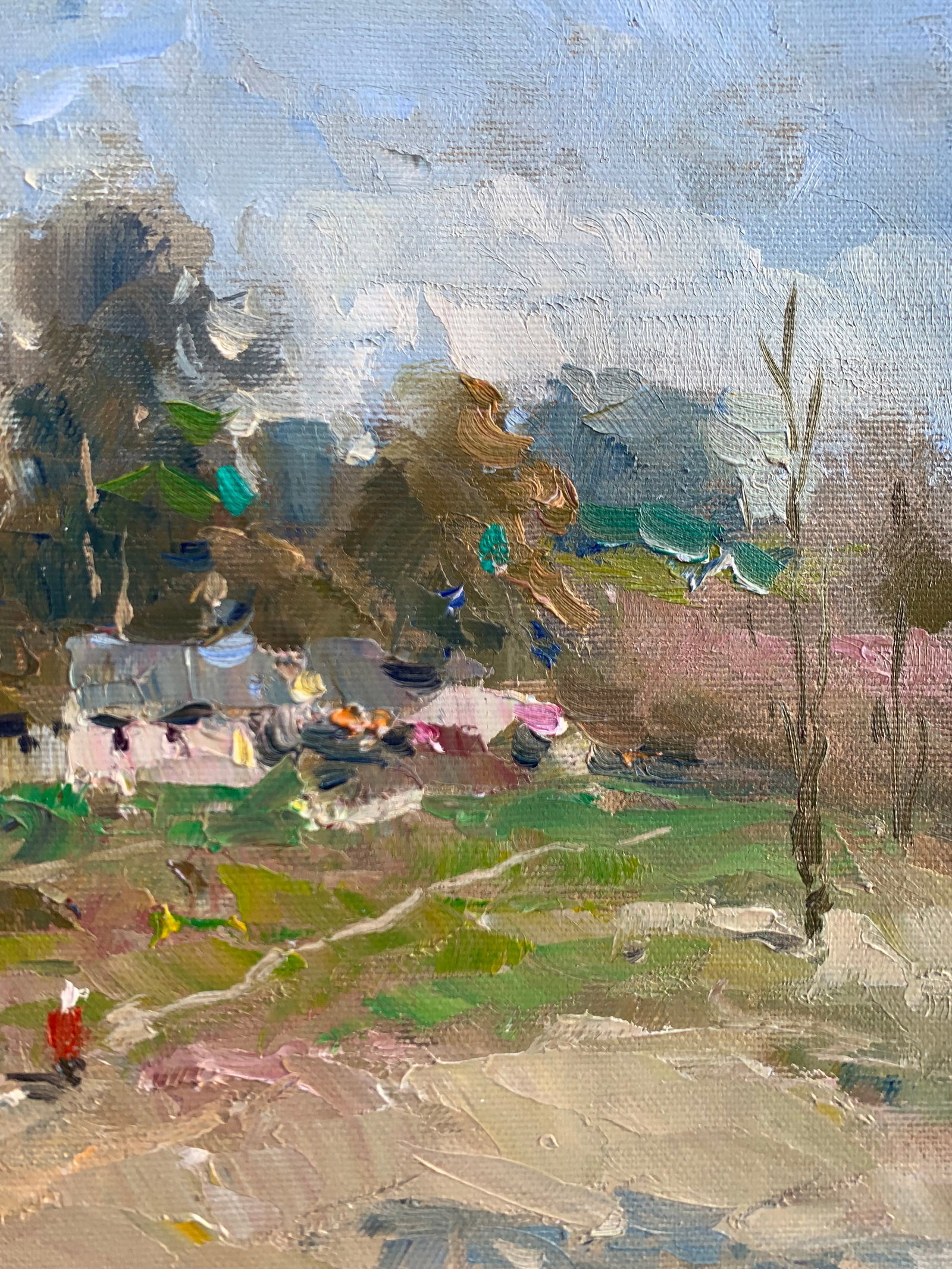 Oil painting Morning coolness Yard Sergey Ivanovich Animov - 10