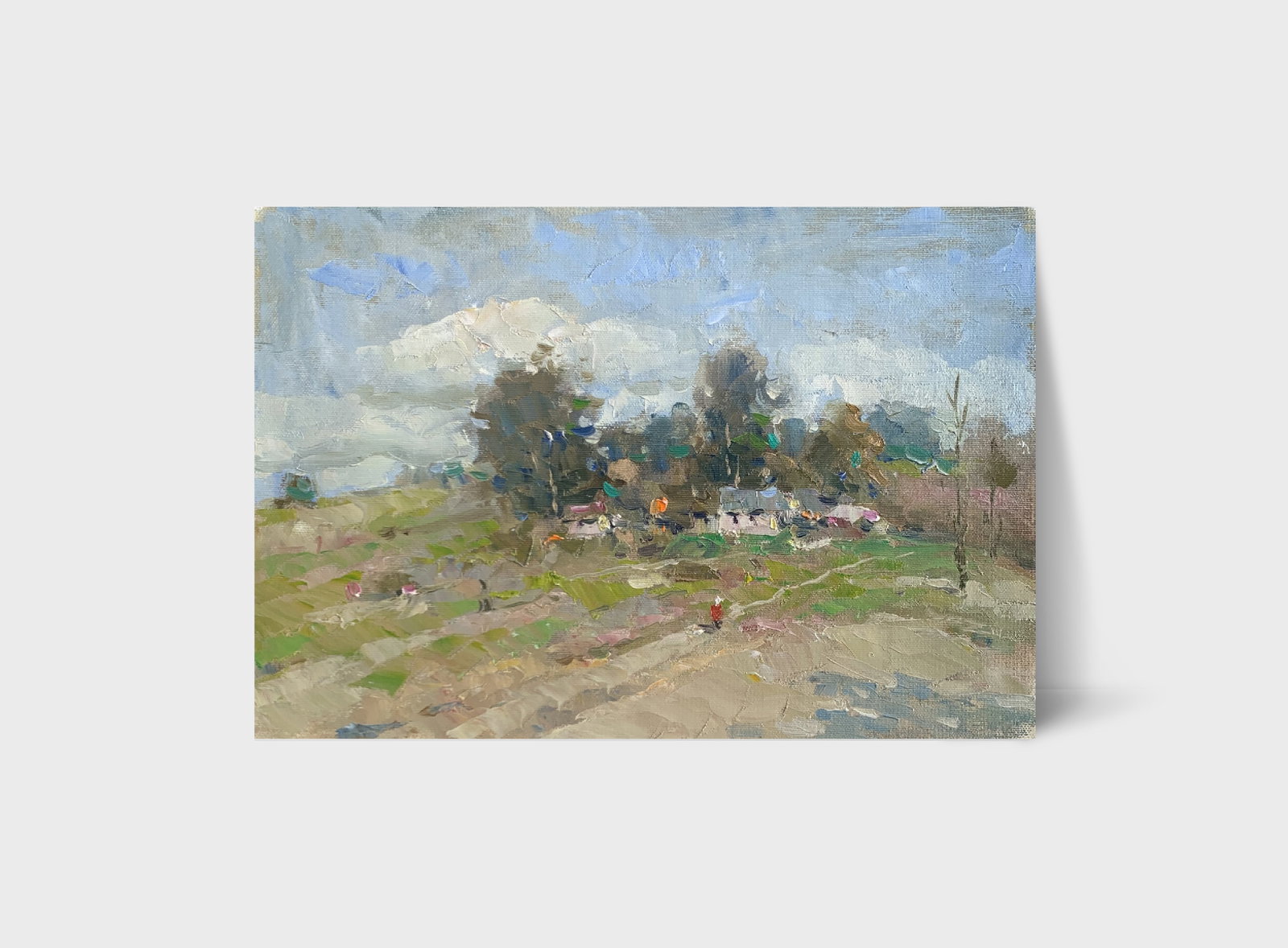 Oil painting Morning coolness Yard Sergey Ivanovich Animov - 11