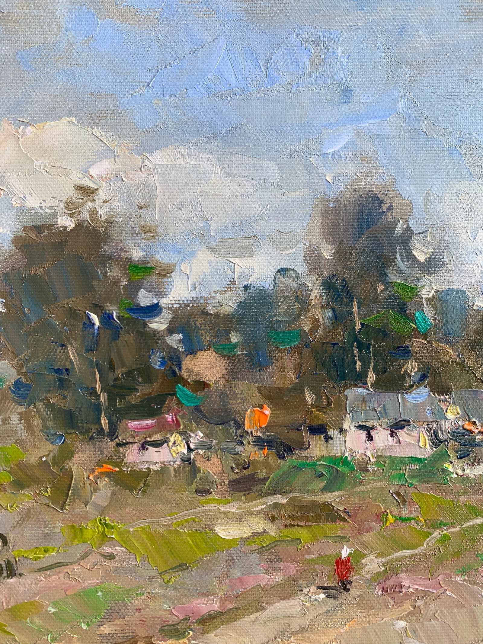 Oil painting Morning coolness Yard Sergey Ivanovich Animov - 5
