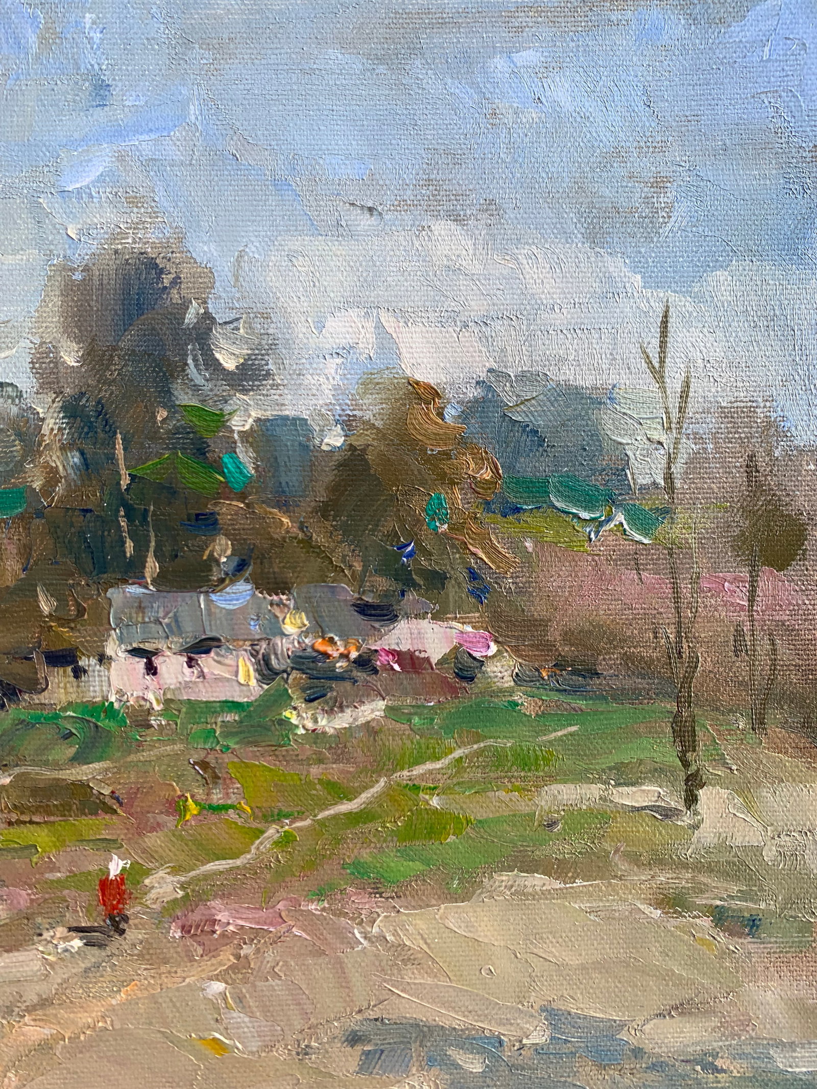 Oil painting Morning coolness Yard Sergey Ivanovich Animov - 8