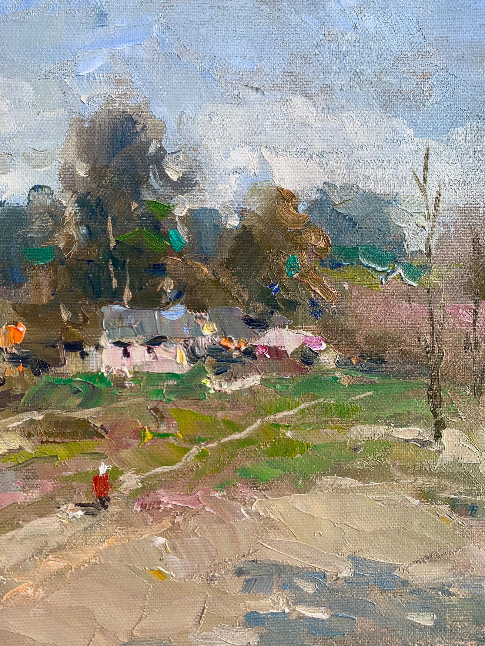 Oil painting Morning coolness Yard Sergey Ivanovich Animov - 9