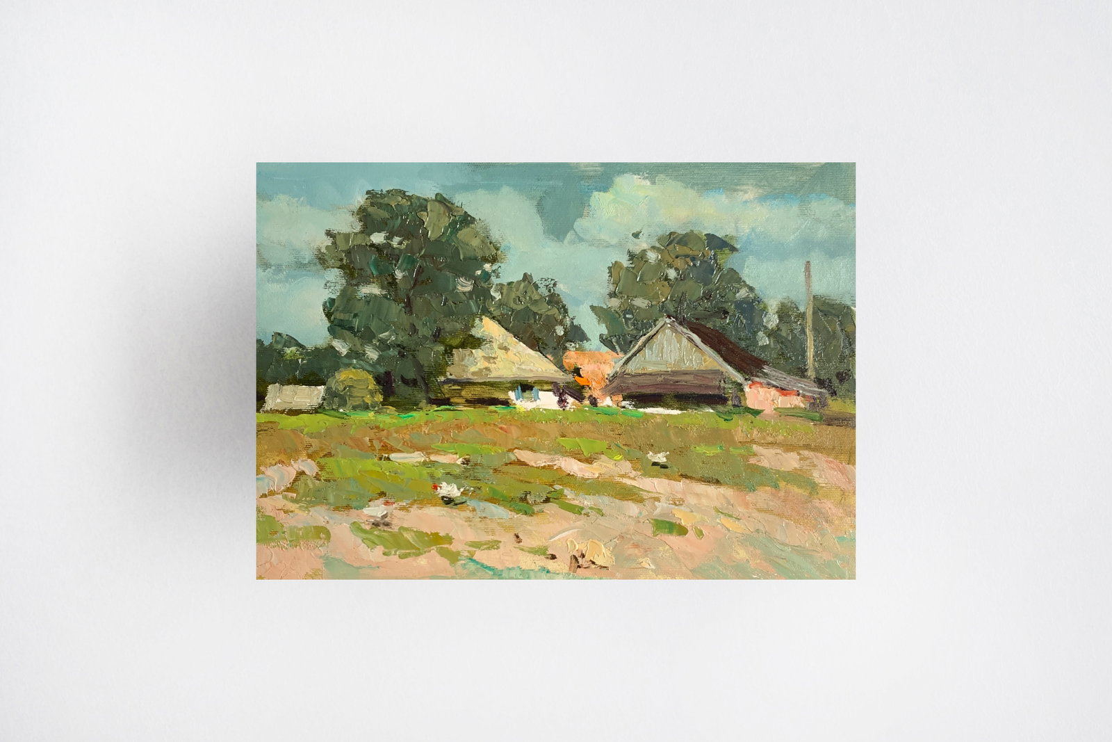 Oil painting Chickens graze Sergey Ivanovich Animov - 11