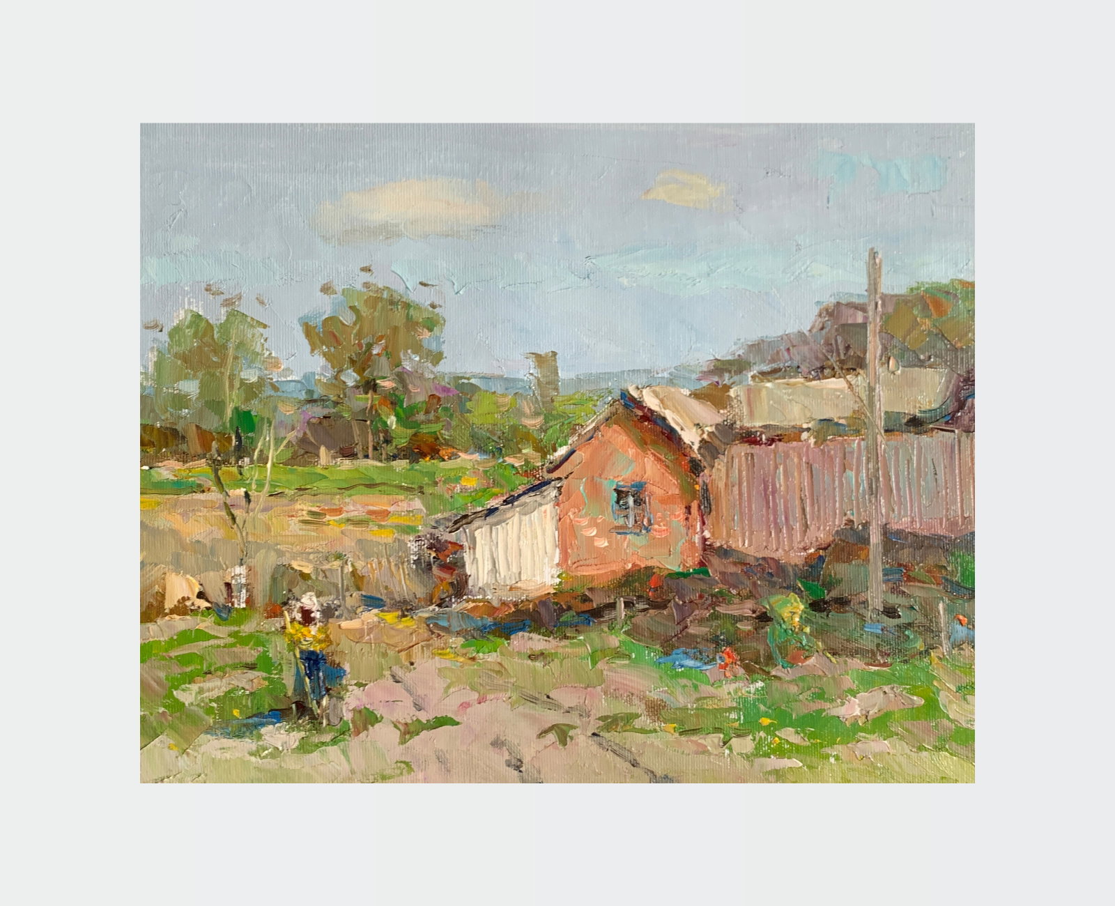 Oil painting Behind the fence Sergey Ivanovich Animov - 2