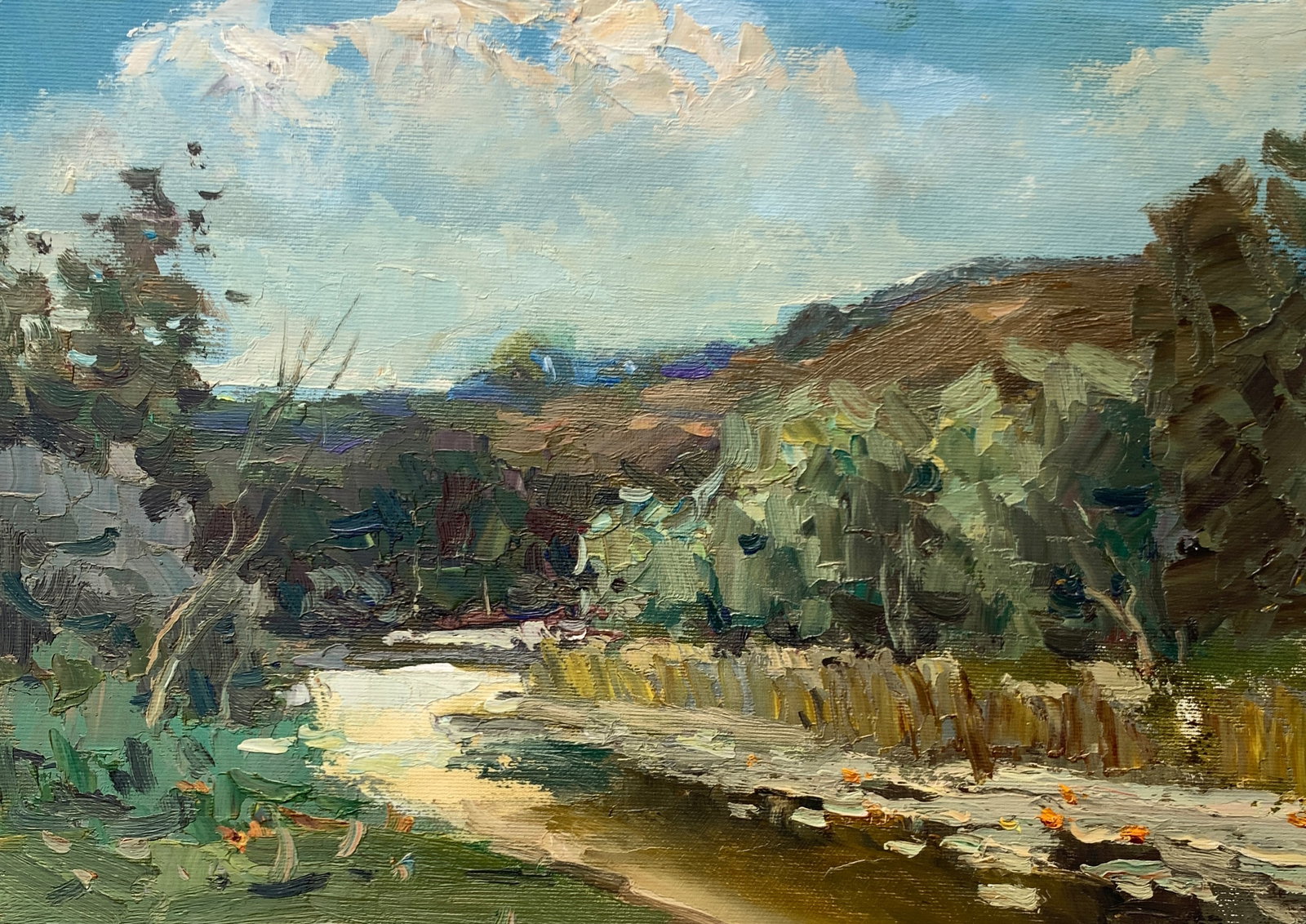 Oil painting frogs croaking Sergey Ivanovich Animov: 342DDD Painter: Sergey Ivanovich Animov S?ze: 27x38 cm/10.62x14.96 inches Components: canvas, oil Original painting from our collection ERA: modern About the artist: Serhiy Ivanovych was born on May 1
