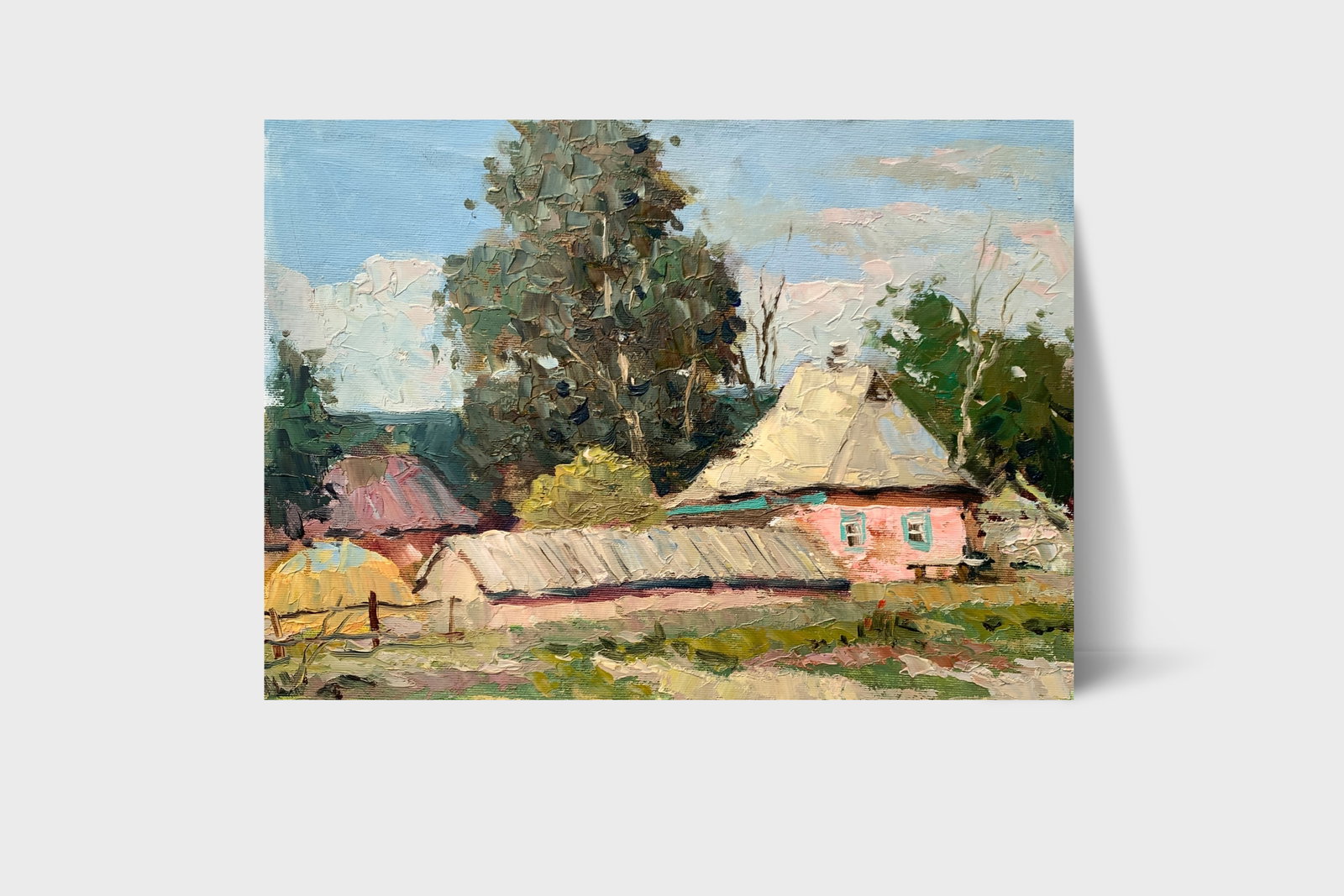 Oil painting Village houses Sergey Ivanovich Animov - 11