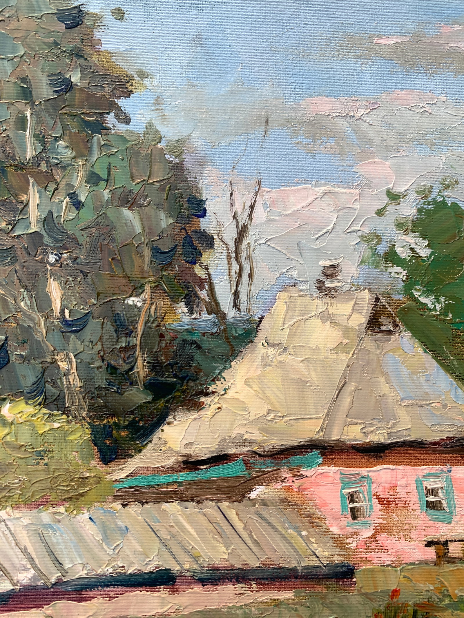 Oil painting Village houses Sergey Ivanovich Animov - 7