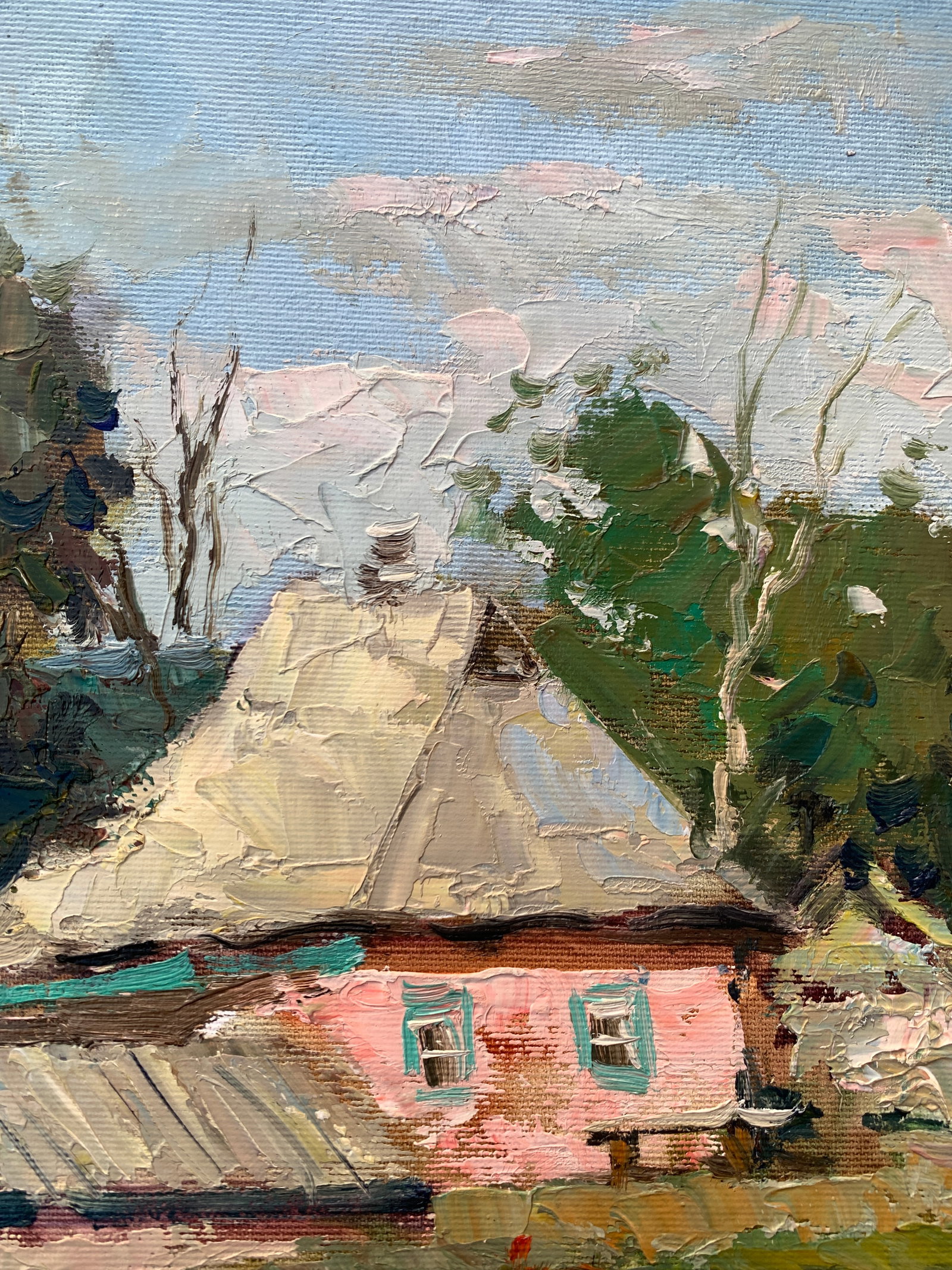 Oil painting Village houses Sergey Ivanovich Animov - 9