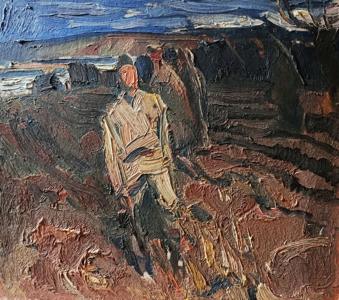 Oil painting We'll come back home again Unknown artist: No.Verne 435*** ABOUT THIS PAINTING **** TITLE: "We'll come back home again"* ARTISTS: Unknown artist* SIZE: -x- cm/'-x- inches'* MEDIUM: oil, cardboard* HAND PAINTED: Original painting from our