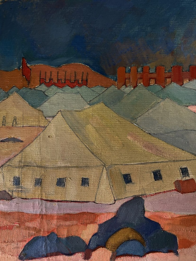 Oil painting Military camp Serhiy Gnoyovy - 13