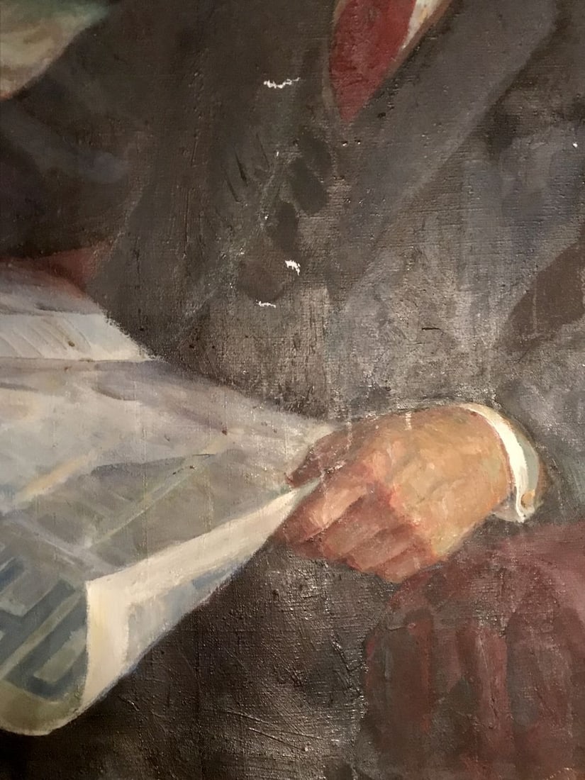 Oil painting Lenin with a newspaper Fedor Zagorodnyuk - 9