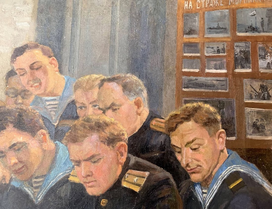 Social realism oil painting Chess tournament Evgeny Ivanovich Danilevsky - 10