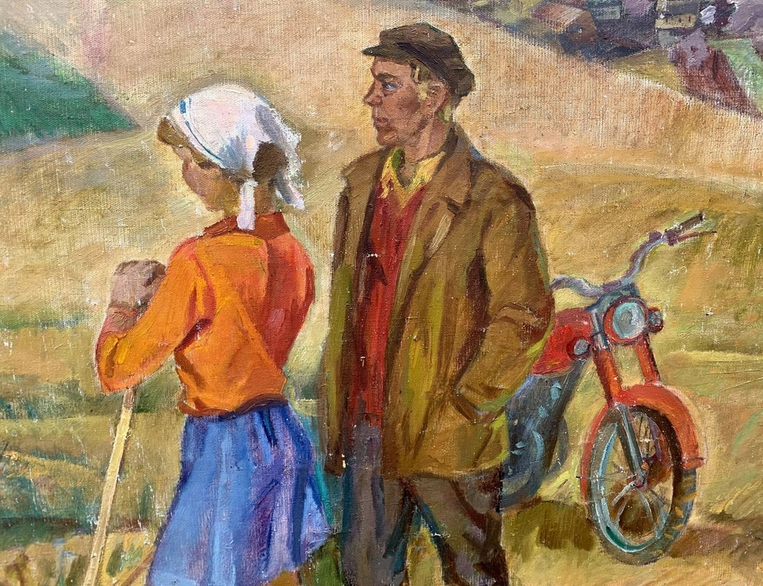 Social realism oil painting Days on the field Barinova-Kuleba Vera Ivanovna - 3