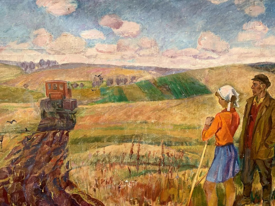 Social realism oil painting Days on the field Barinova-Kuleba Vera Ivanovna - 5