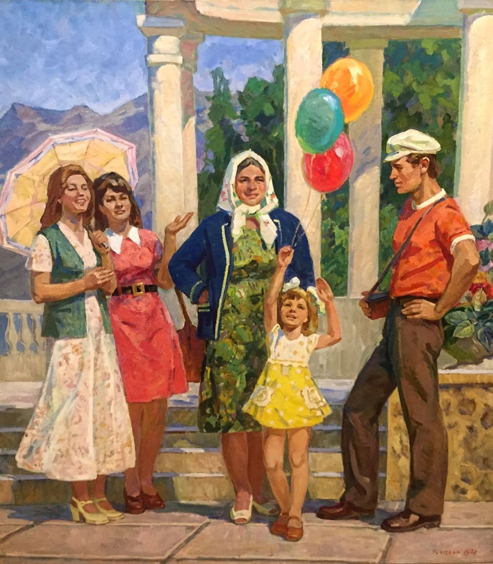 Oil painting Daughter's birthday Chuchalin M.I.: No.Br 4 *** ABOUT THIS PAINTING *** * TITLE: "Daughter's birthday" * ARTISTS: Chuchalin M.I. * SIZE: 140x150 cm/'55.11x59.05 inches' * MEDIUM: oil, canvas * HAND PAINTED: Original painting from our co