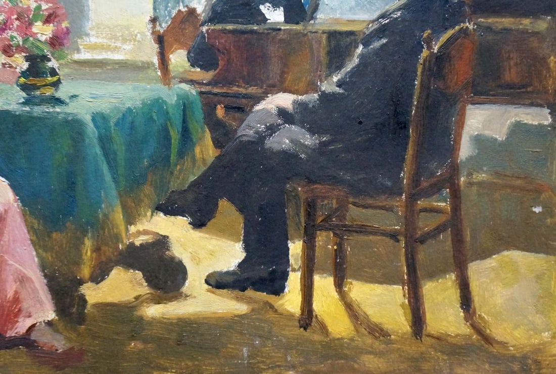 Oil painting Meeting at Lenin Yelena Petrovna Samokish-Sudkovskaya - 5