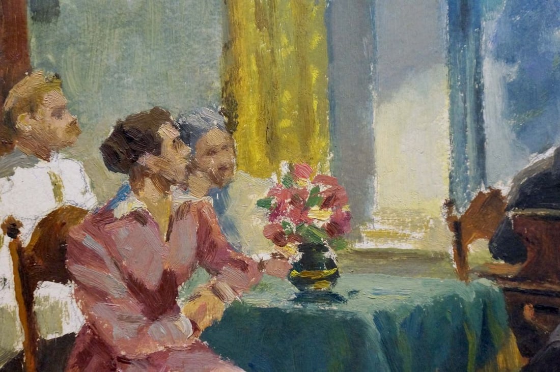 Oil painting Meeting at Lenin Yelena Petrovna Samokish-Sudkovskaya - 6