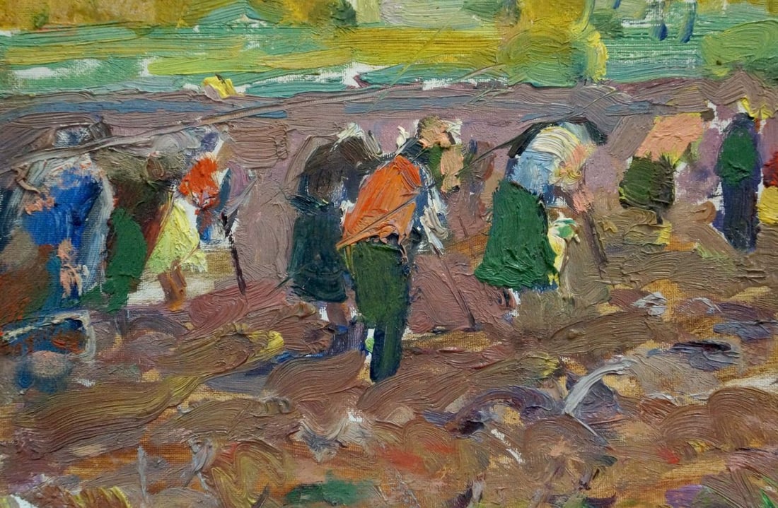 Oil painting Cleaning on the field Sakhnenko Viktor Ivanovich - 2