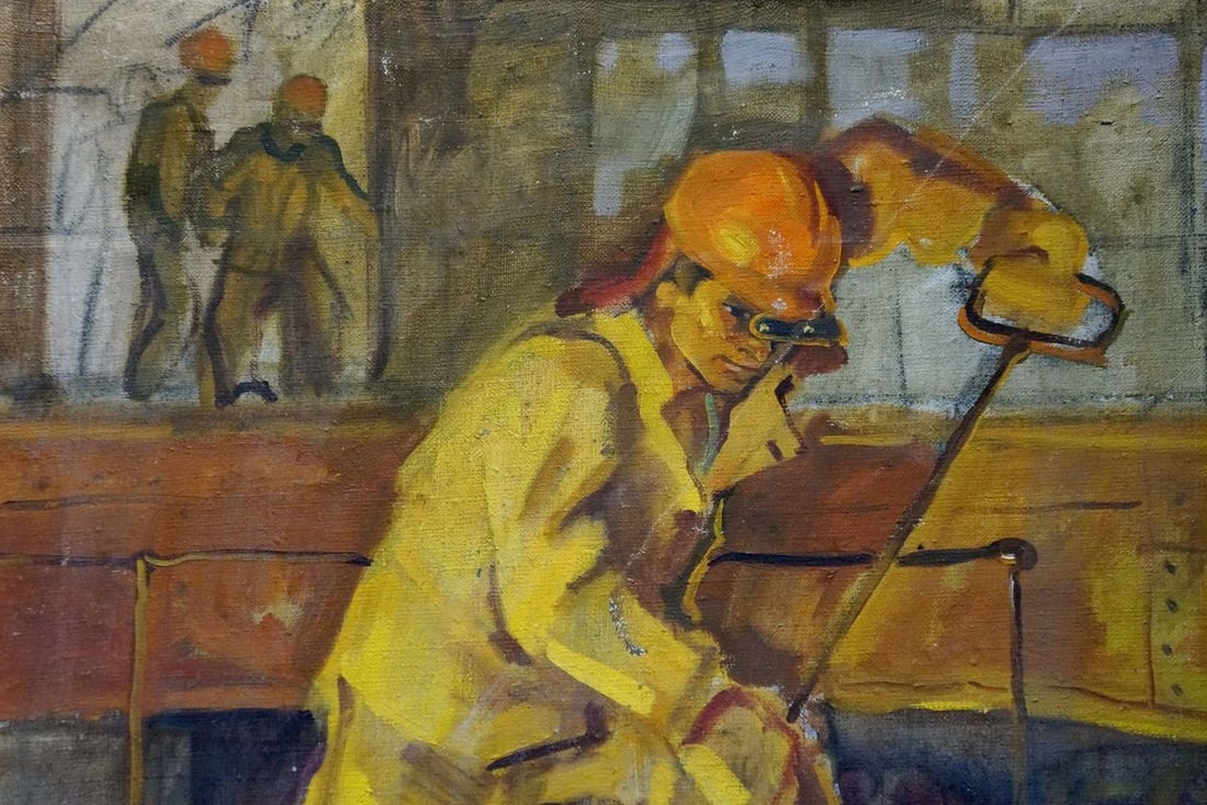 Oil painting Worker portrait Besedin Sergei Fotievich - 3