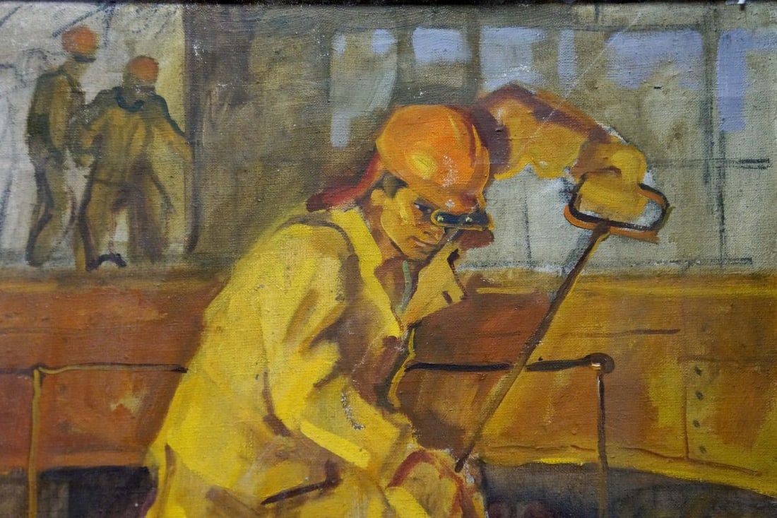 Oil painting Worker portrait Besedin Sergei Fotievich - 4