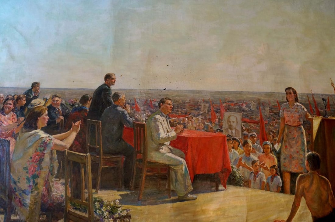 Oil painting Rally of people Pyotr Kuzmich Stolyarenko - 6