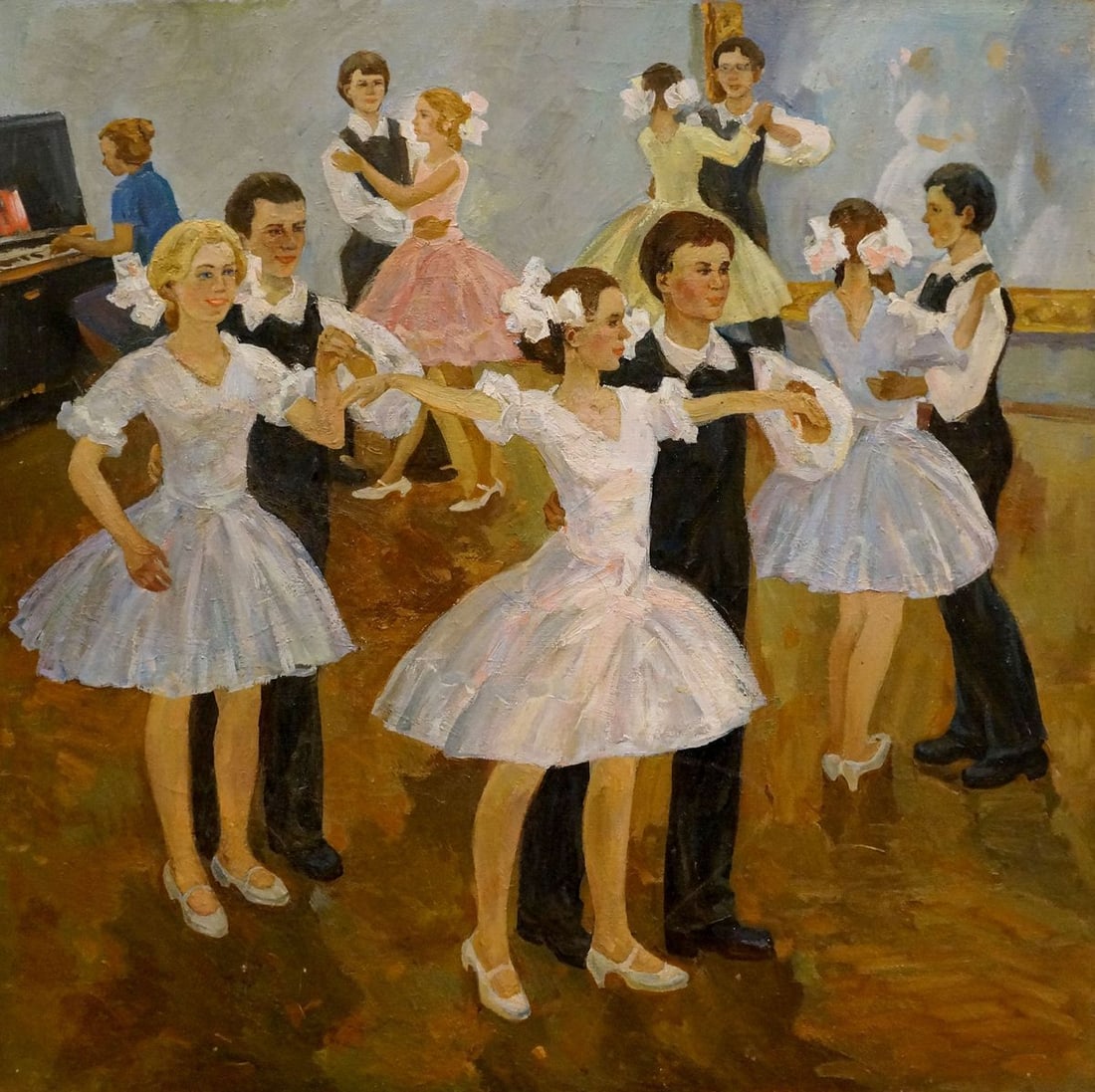 Oil painting Ballroom dancing Fomenok Stanislav Fedorovich: No.Verns 1044 *** ABOUT THIS PAINTING *** * TITLE: "Ballroom dancing" * ARTISTS: Fomenok Stanislav Fedorovich * SIZE: 80x80 cm/'31.49x31.49 inches' * MEDIUM: oil, canvas * HAND PAINTED: Original