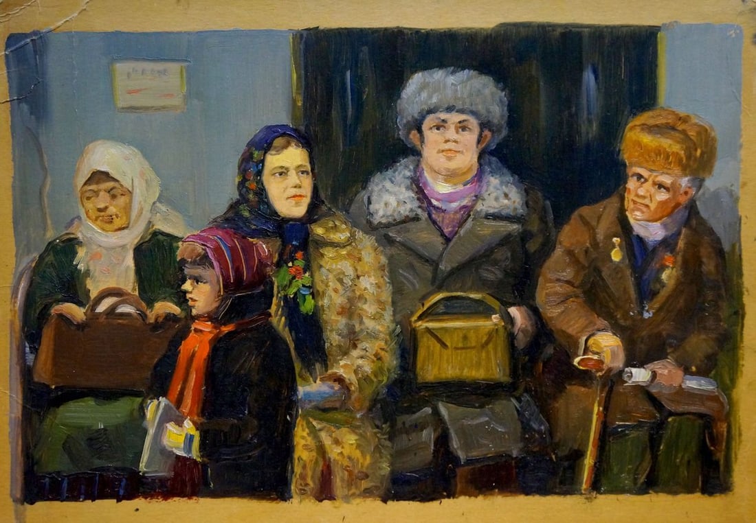 Oil painting Family portrait Popov Igor Alexandrovich (1 of 7)