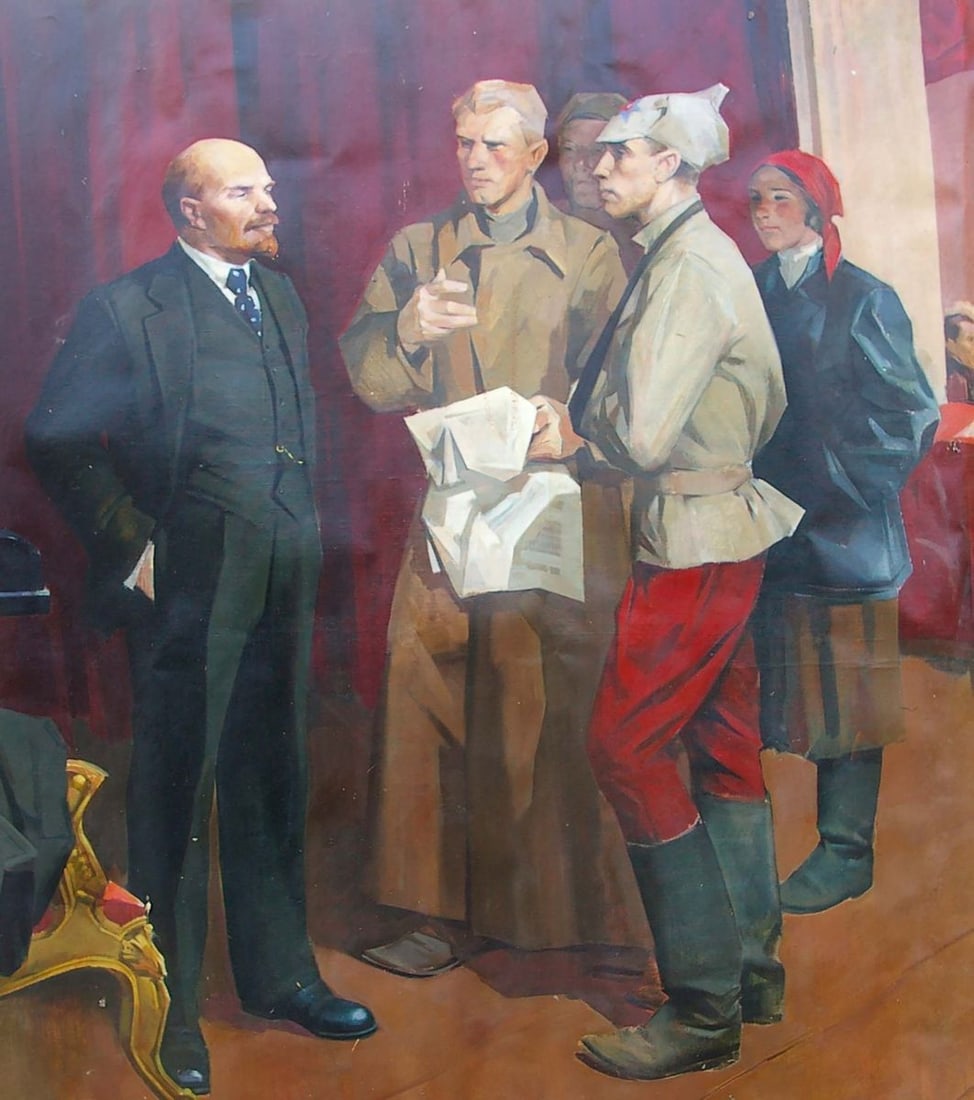 Oil painting Lenin with the Komsomol Unknown artist - 3