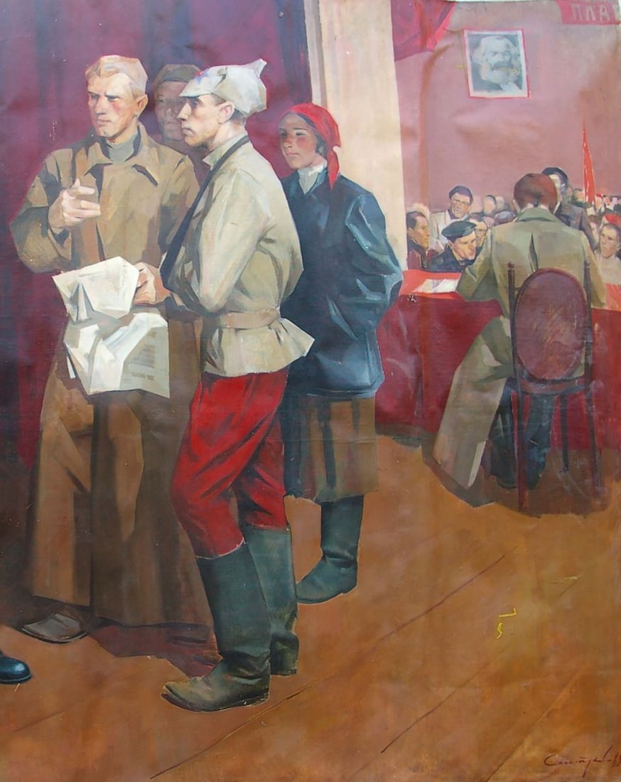 Oil painting Lenin with the Komsomol Unknown artist - 4